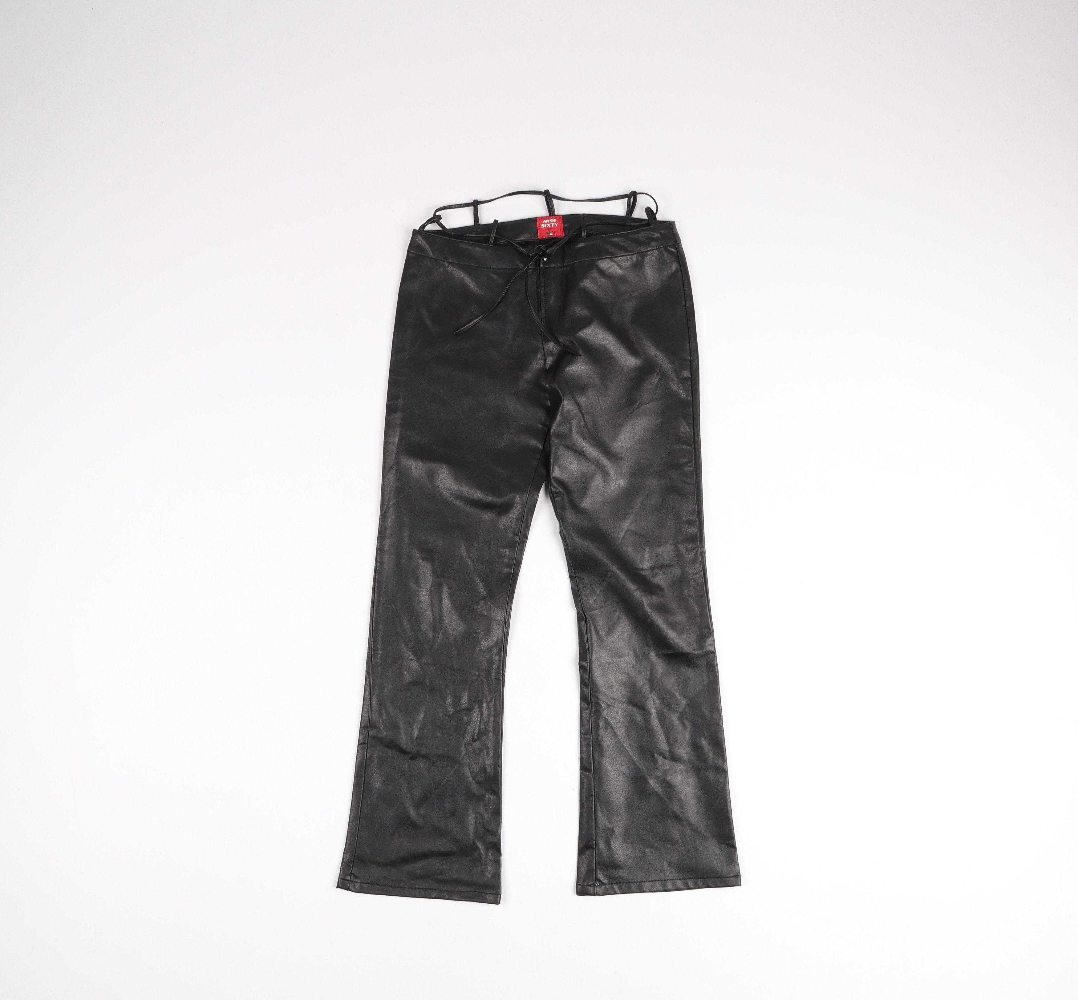 Rare Miss Sixty Faux Leather Y2K Lace Pants Trousers