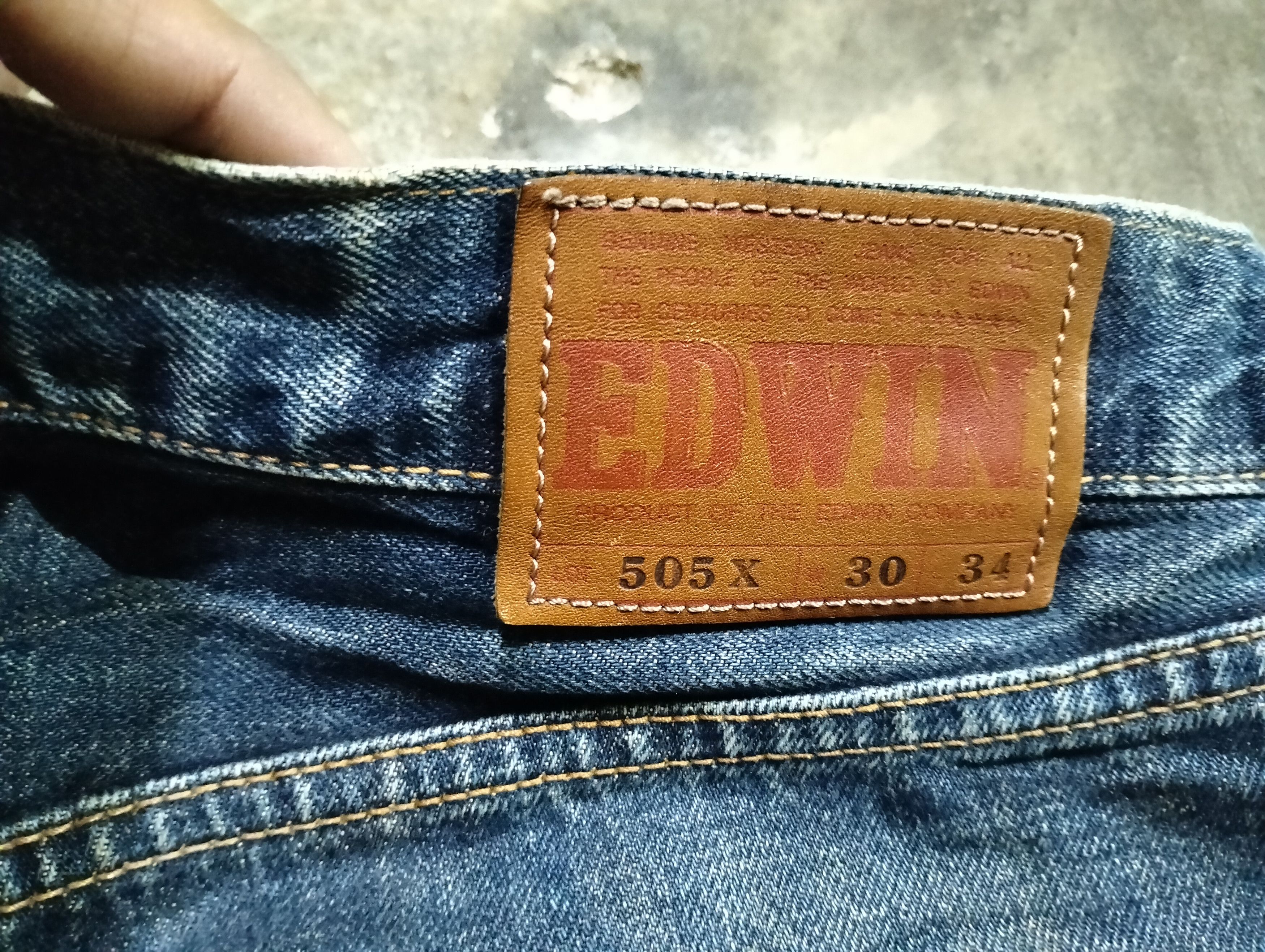 Edwin Vintage 90s Edwin 505x Selvedge Distressed Size US 31 - 5 Thumbnail
