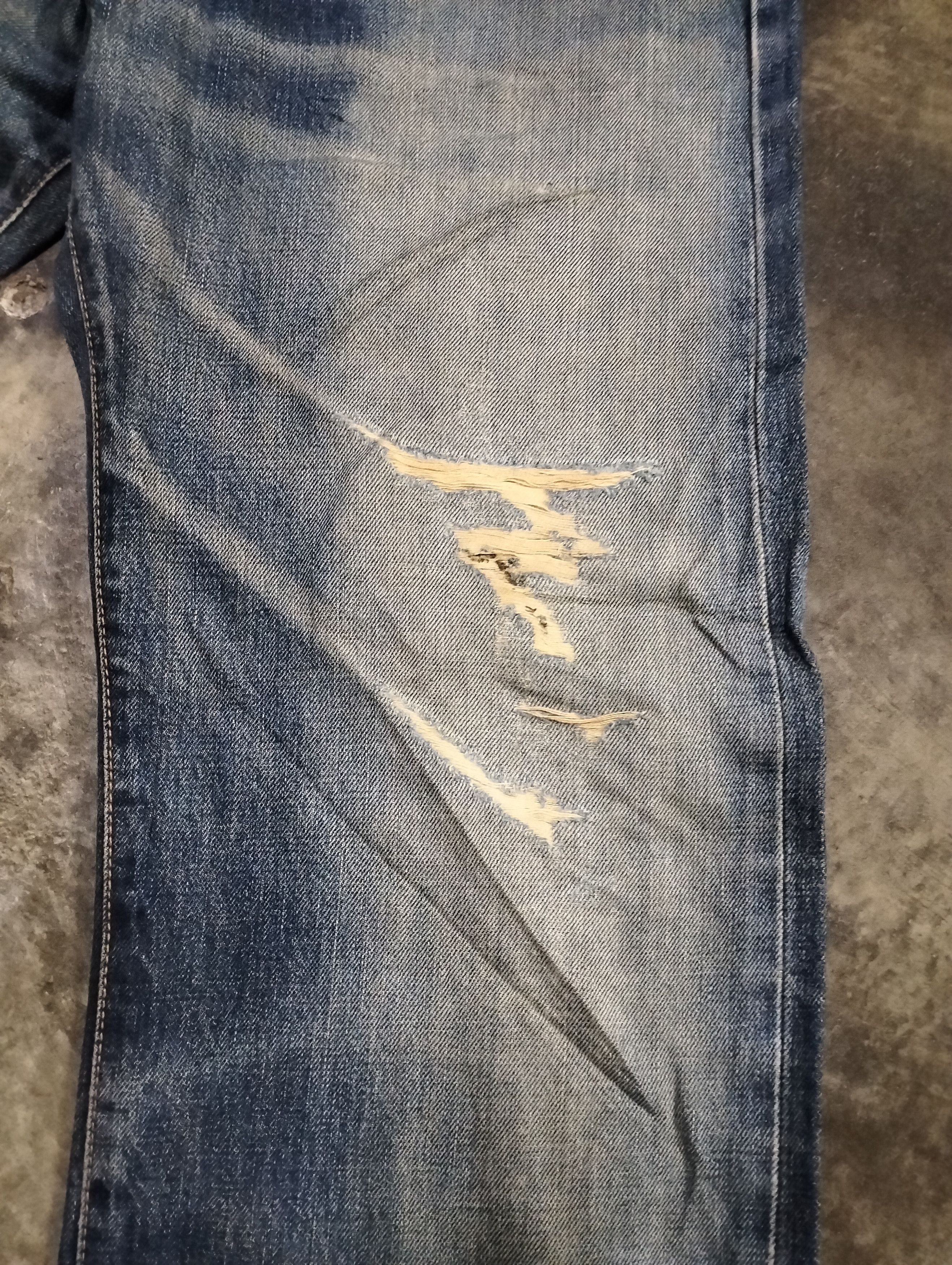 Edwin Vintage 90s Edwin 505x Selvedge Distressed Size US 31 - 10 Thumbnail