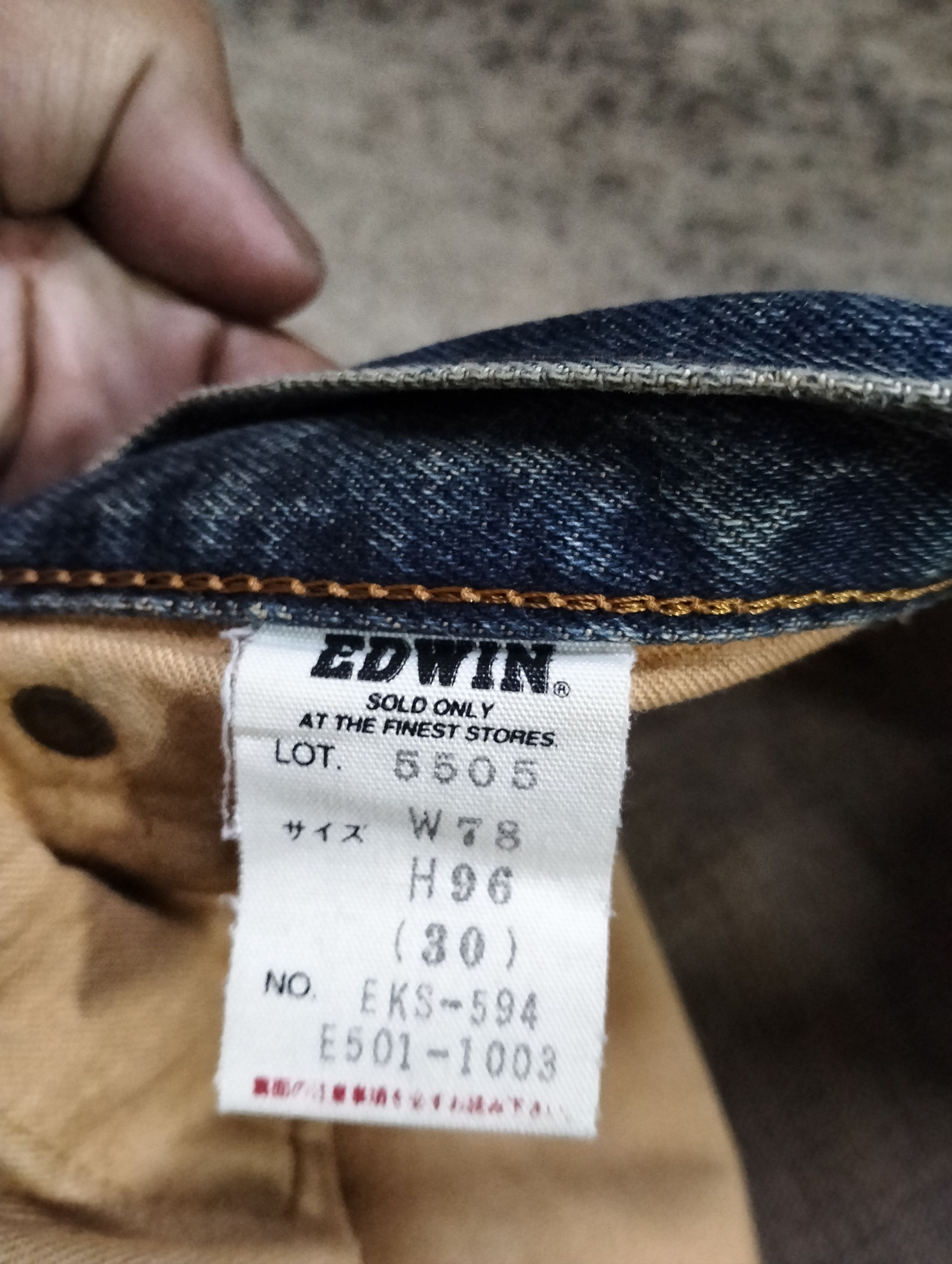 Edwin Vintage 90s Edwin 505x Selvedge Distressed Size US 31 - 4 Thumbnail