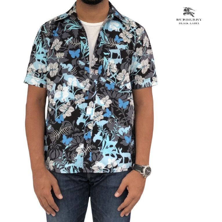 Burberry Burberry Black Label Floral Fauna Short Sleeves Shirt Size US M / EU 48-50 / 2 - 4 Thumbnail