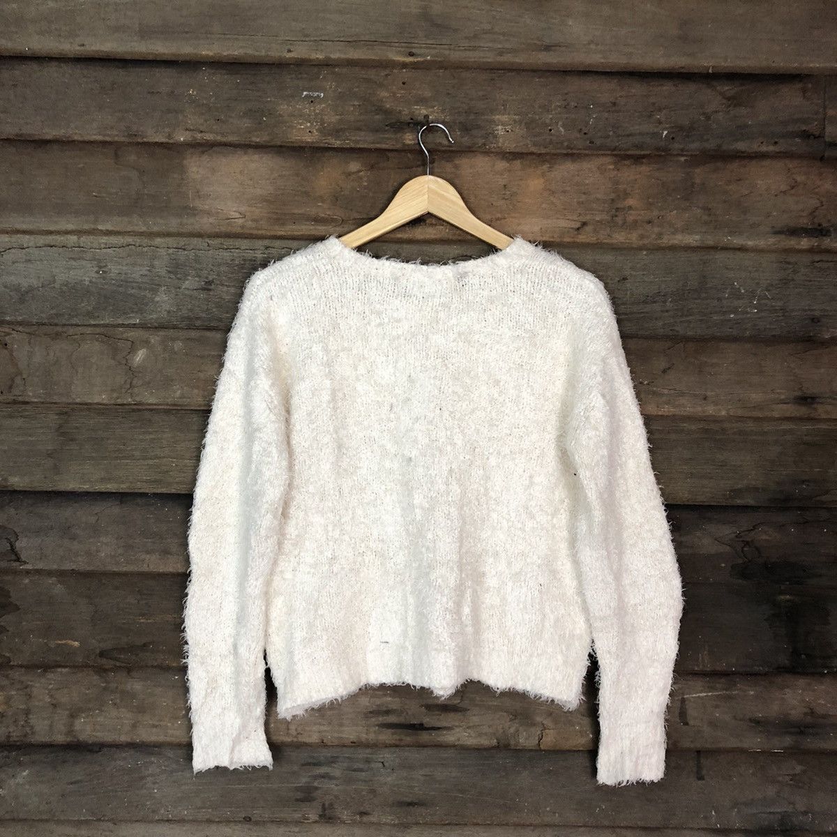 Homespun Knitwear × Japanese Brand Sorridere White fur Mohair Shag Shaggy Knitwear #c1082 Size US M / EU 48-50 / 2 - 9 Thumbnail