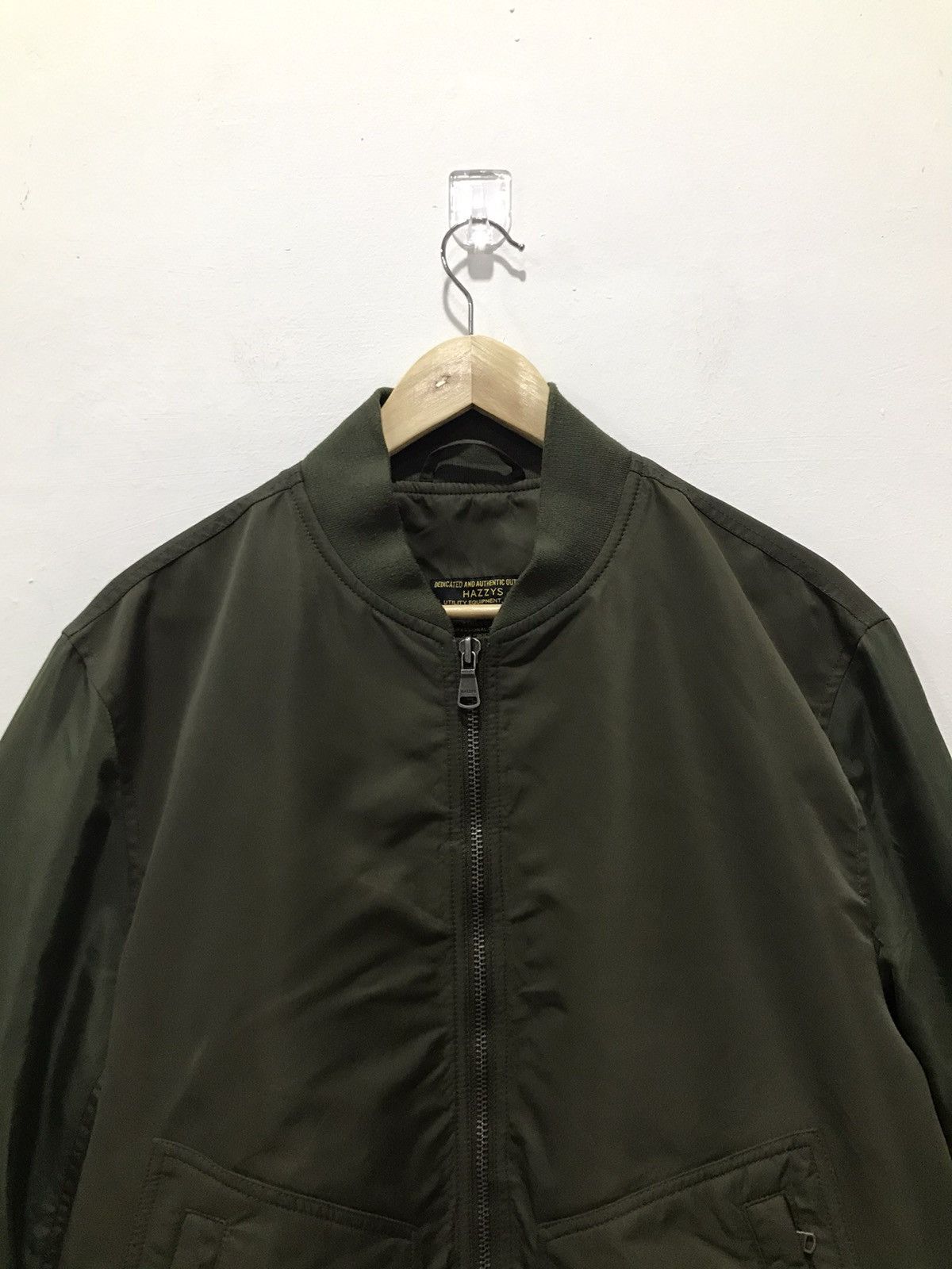 HAZZYS Hazzys olive green army bomber jacket Size US L / EU 52-54 / 3 - 4 Thumbnail