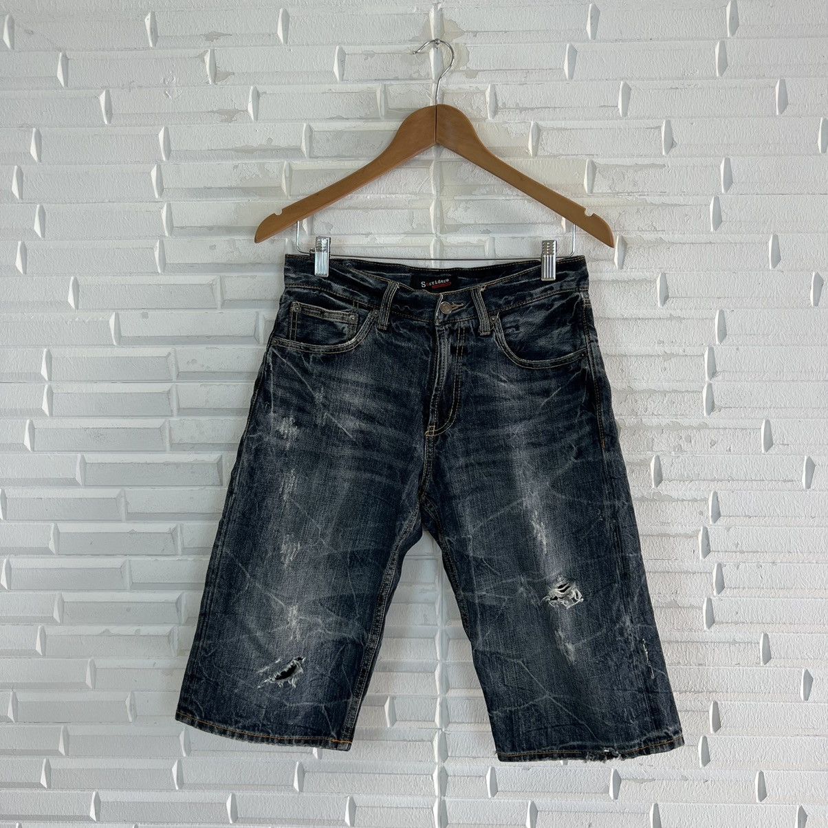 Japanese Brand RARE SORRIDERE SHORT PANTS JEANS PUNK DESIGN BIG LOGO Size US 29 - 6 Thumbnail