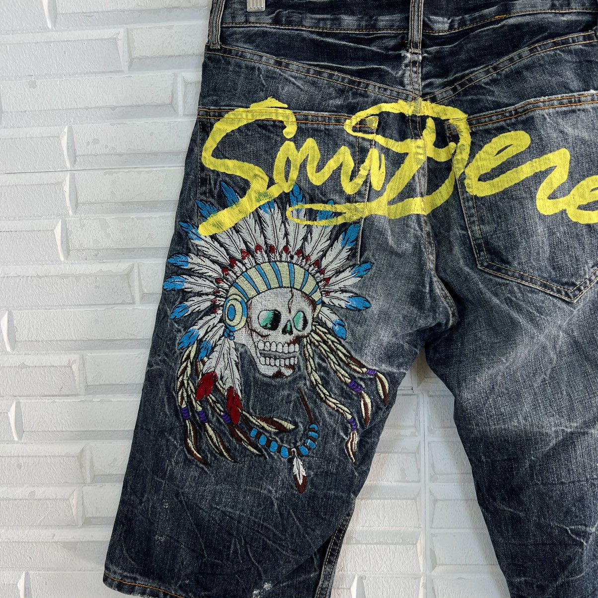 Japanese Brand RARE SORRIDERE SHORT PANTS JEANS PUNK DESIGN BIG LOGO Size US 29 - 3 Thumbnail