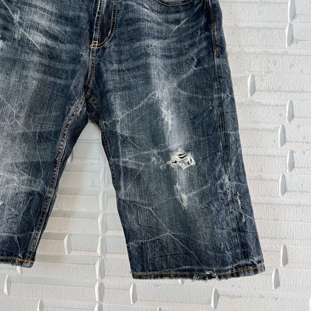 Japanese Brand RARE SORRIDERE SHORT PANTS JEANS PUNK DESIGN BIG LOGO Size US 29 - 10 Thumbnail