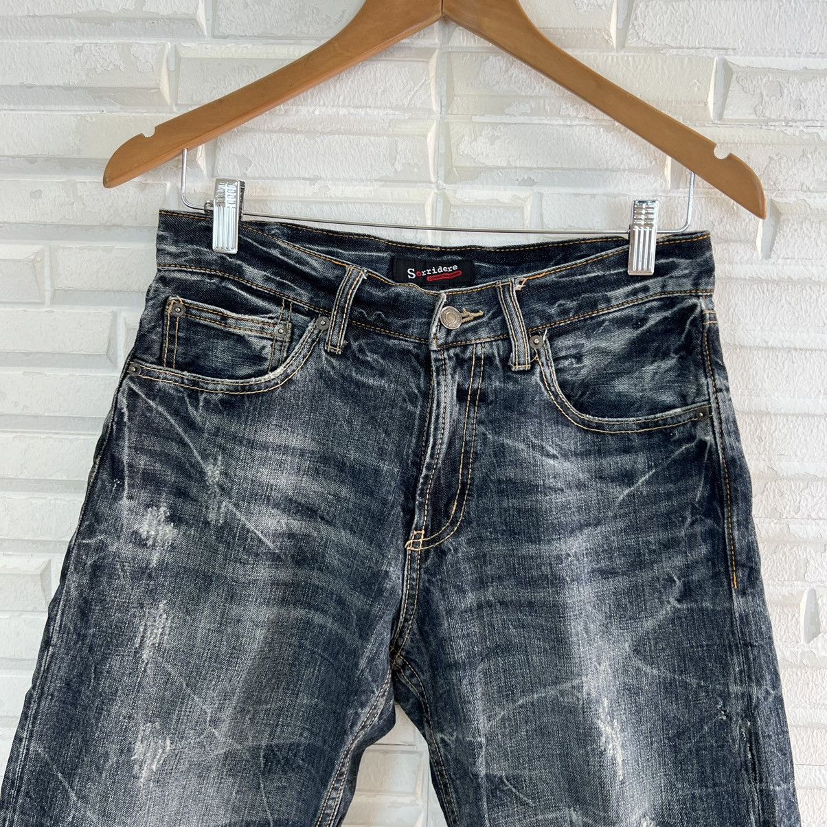 Japanese Brand RARE SORRIDERE SHORT PANTS JEANS PUNK DESIGN BIG LOGO Size US 29 - 8 Thumbnail