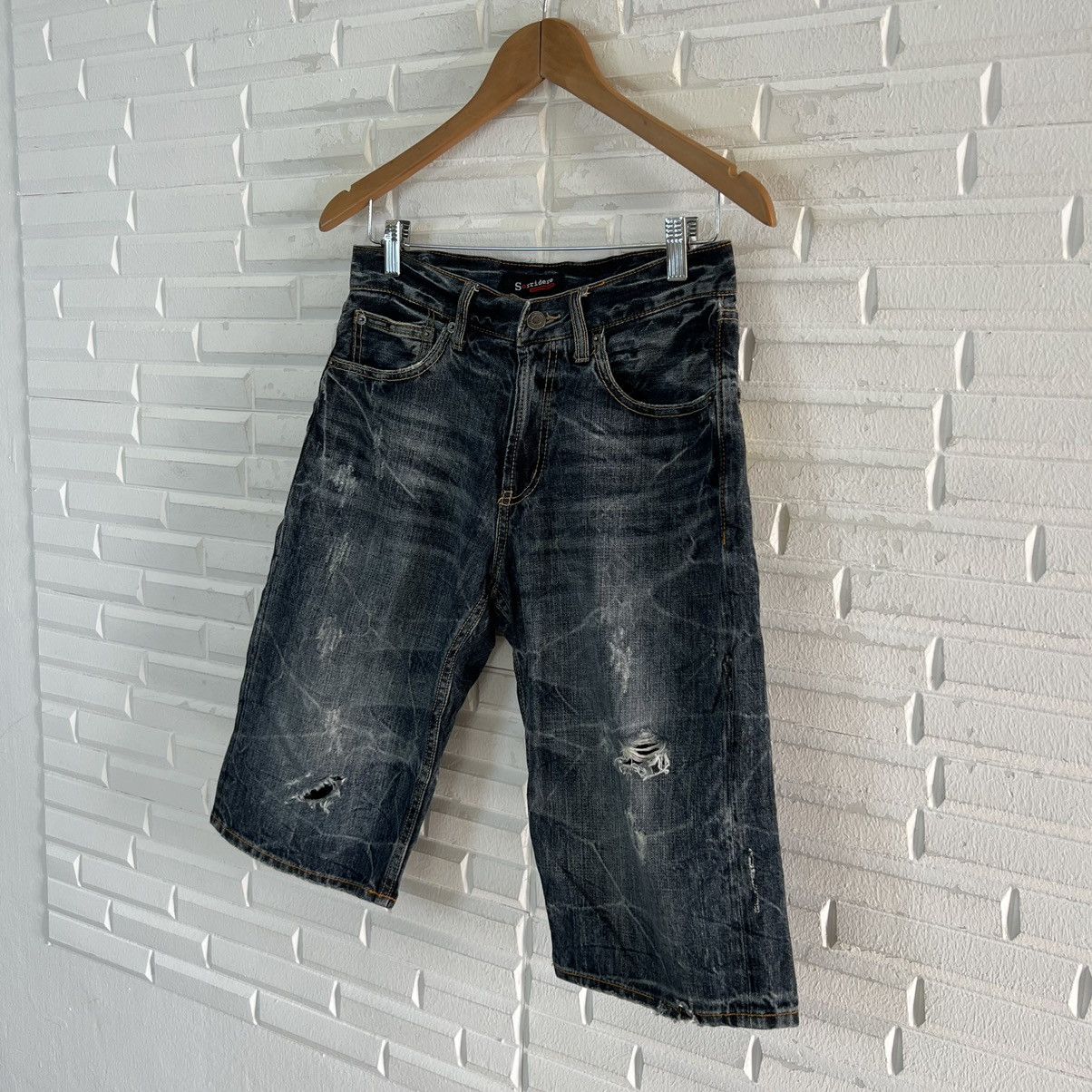 Japanese Brand RARE SORRIDERE SHORT PANTS JEANS PUNK DESIGN BIG LOGO Size US 29 - 7 Thumbnail