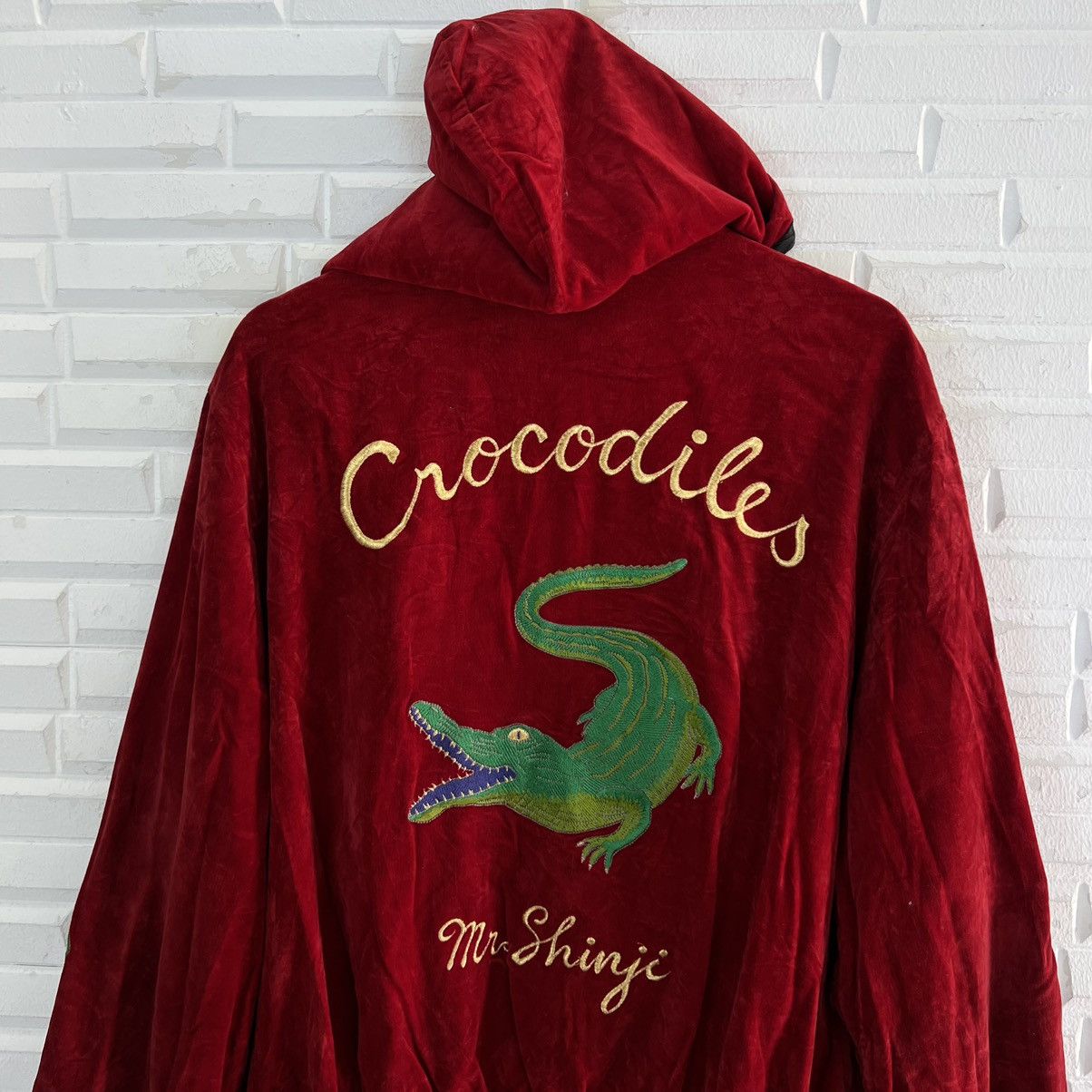 Japanese Brand VINTAGE MR SHINJI VELVET JACKET CROCODILE EMBROIDERY LOGO Size US M / EU 48-50 / 2 - 8 Thumbnail