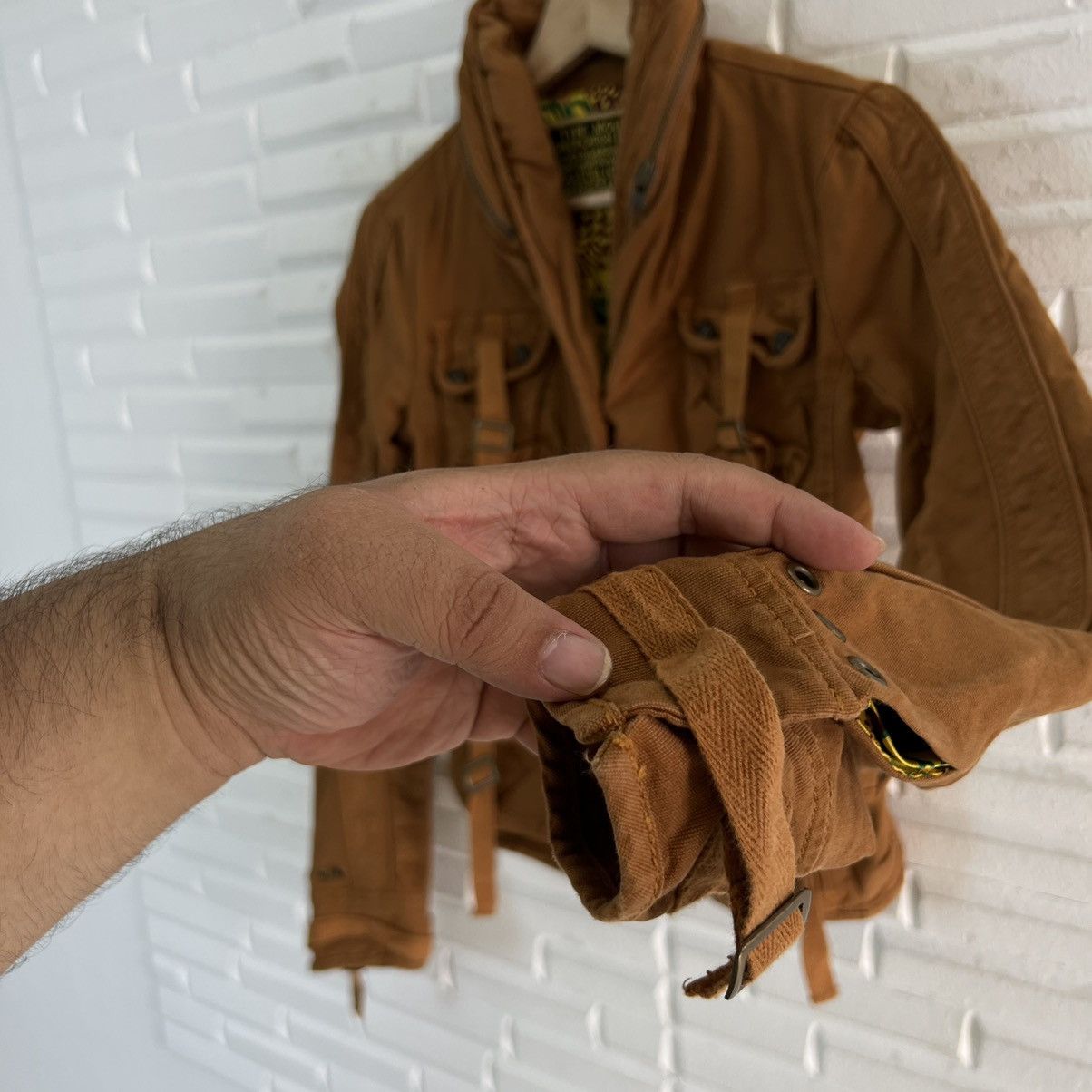 Japanese Brand VINTAGE CROPPED BIKER PARACHUTE BONDAGE JACKET Size US S / EU 44-46 / 1 - 9 Thumbnail