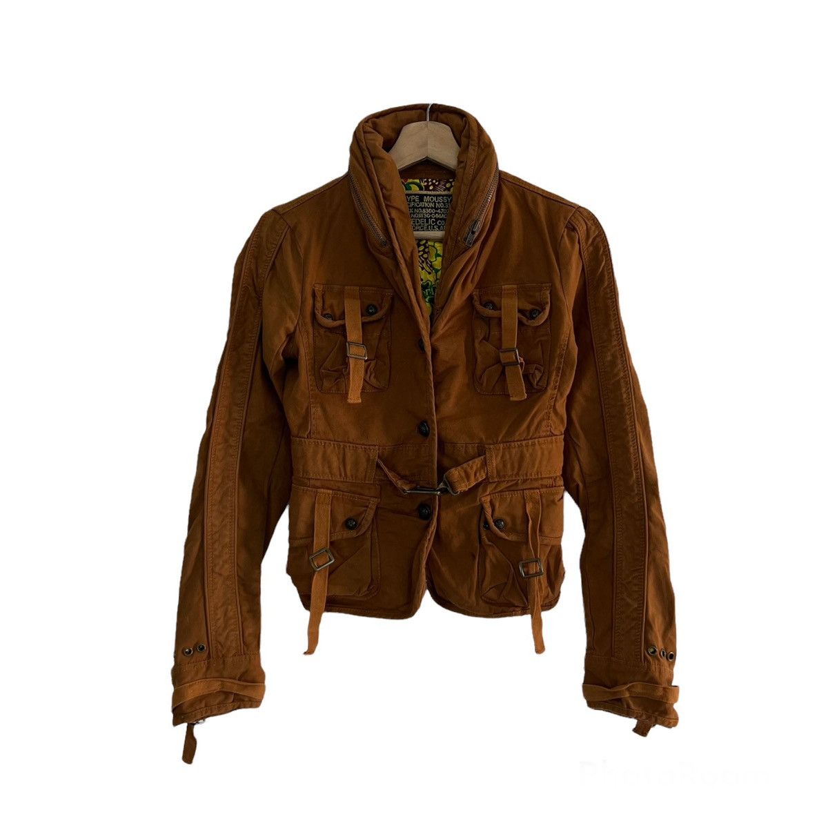 VINTAGE CROPPED BIKER PARACHUTE BONDAGE JACKET