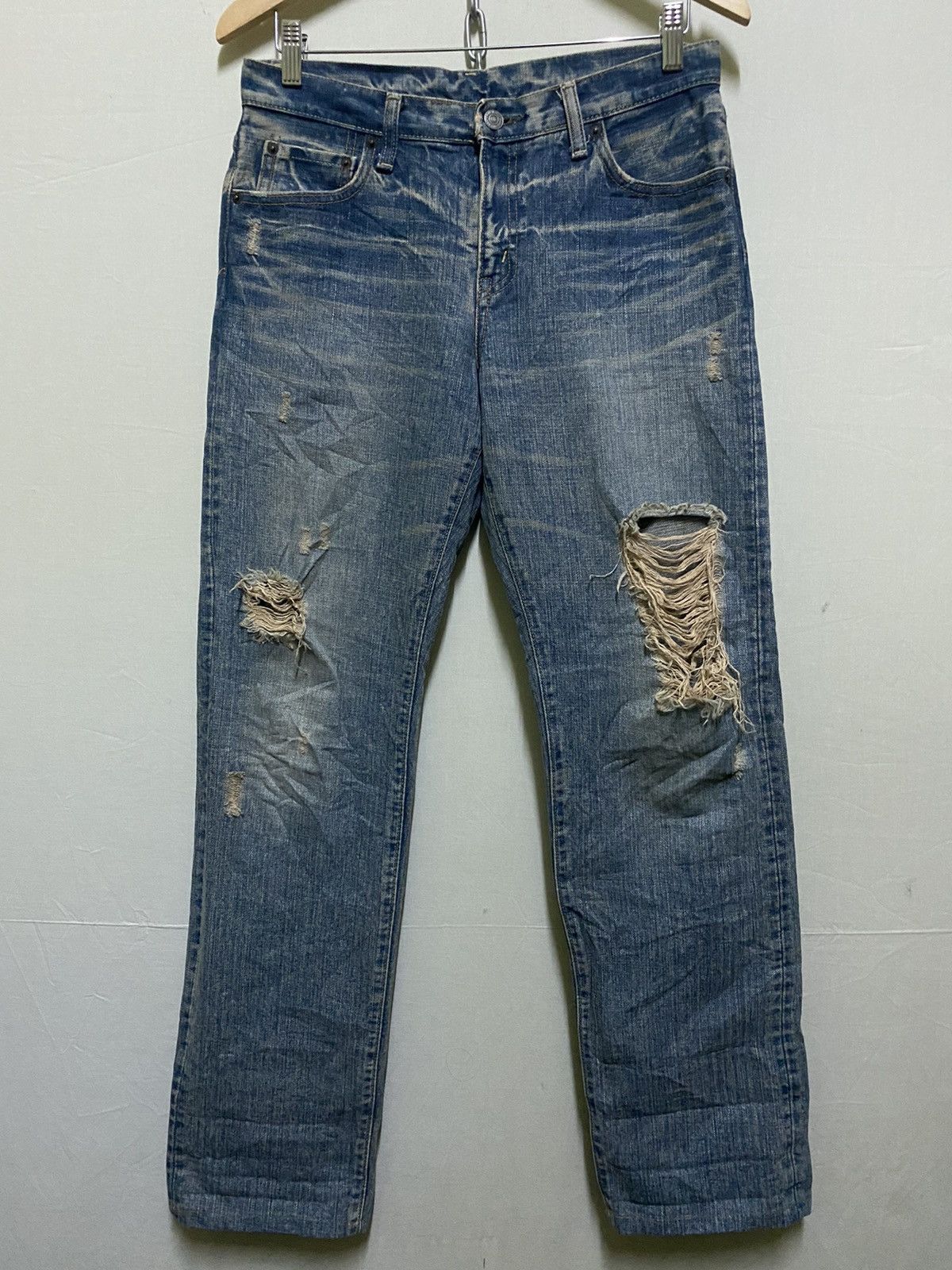 Japanese Brand Thrashed Jeans Size US 30 / EU 46 - 1 Thumbnail