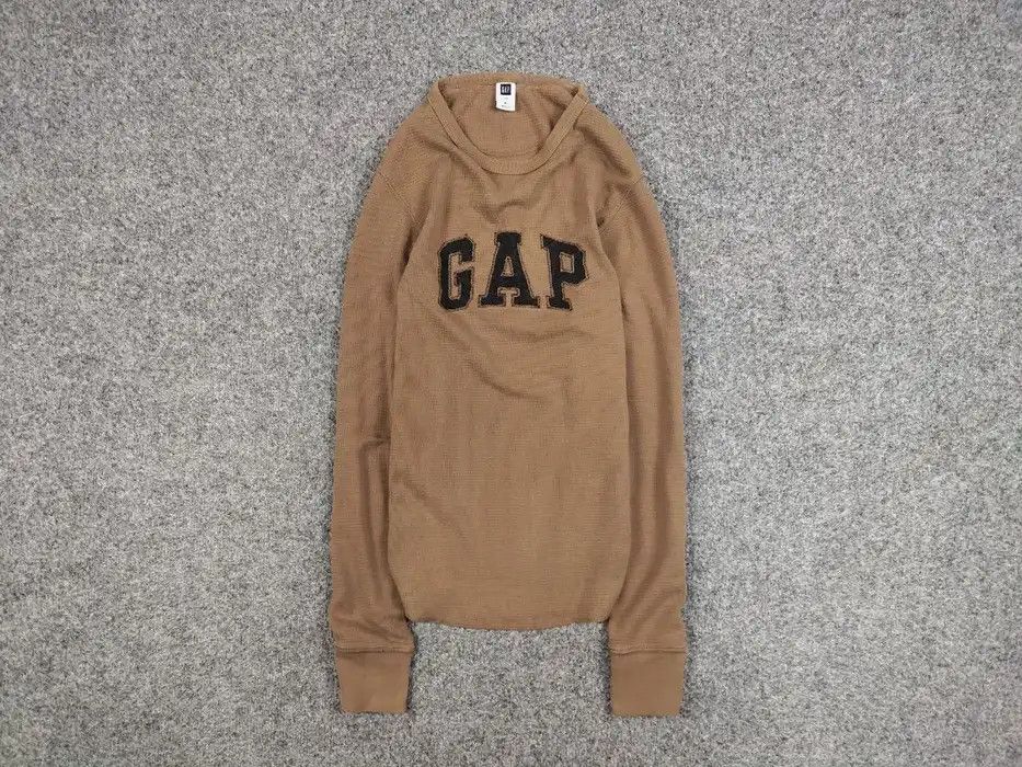 Gap Vintage 90's Gap light men's Sweatshirt in brown Logo Hype Size US M / EU 48-50 / 2 - 1 Thumbnail