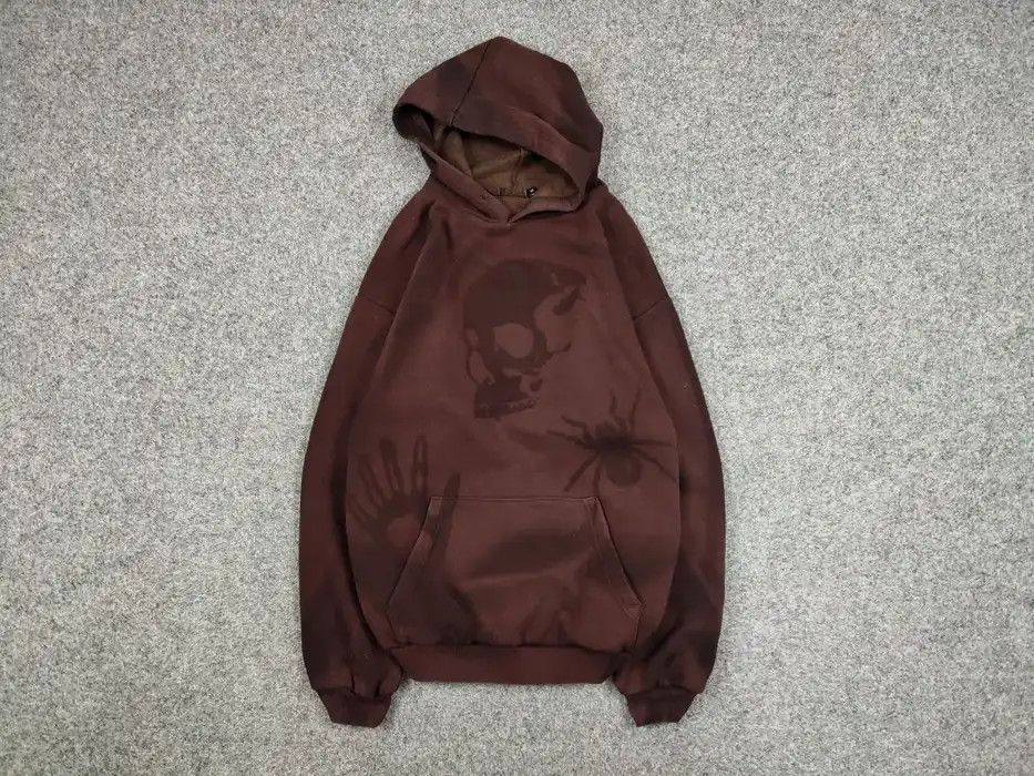 Japanese Brand 💀 Vintage 90's Sun Faded Silhouette Boxy Brown Blank Hoodie Size US M / EU 48-50 / 2 - 1 Thumbnail