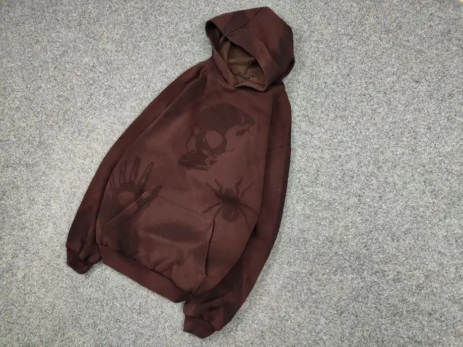 Japanese Brand 💀 Vintage 90's Sun Faded Silhouette Boxy Brown Blank Hoodie Size US M / EU 48-50 / 2 - 2 Thumbnail