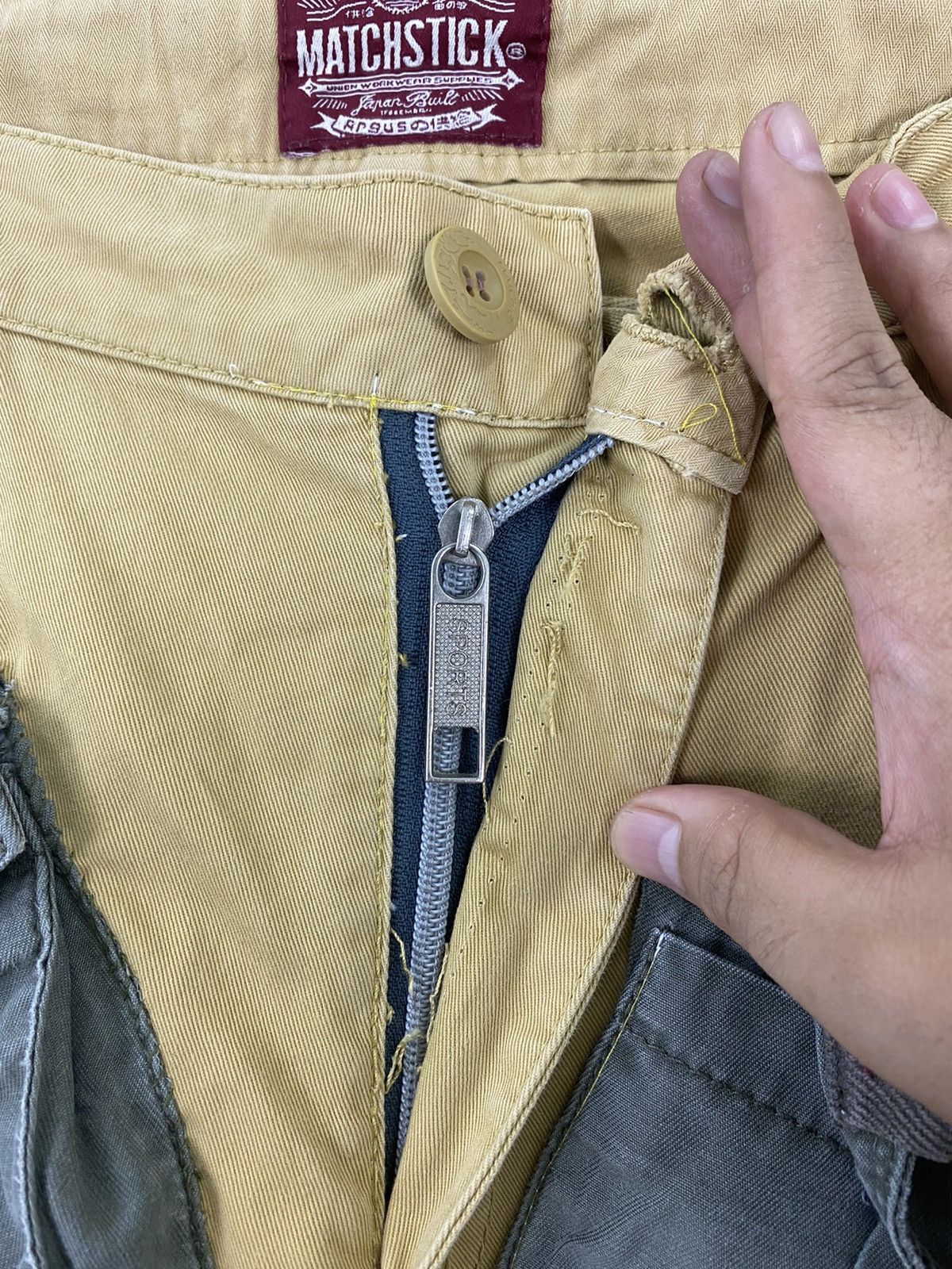 Japanese Brand DL Matchstick Reconstructed Patchwork Cargo Pants #W1779DL Size US 35 - 24 Thumbnail
