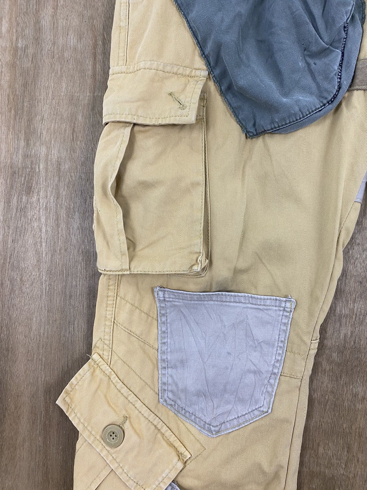 Japanese Brand DL Matchstick Reconstructed Patchwork Cargo Pants #W1779DL Size US 35 - 8 Thumbnail