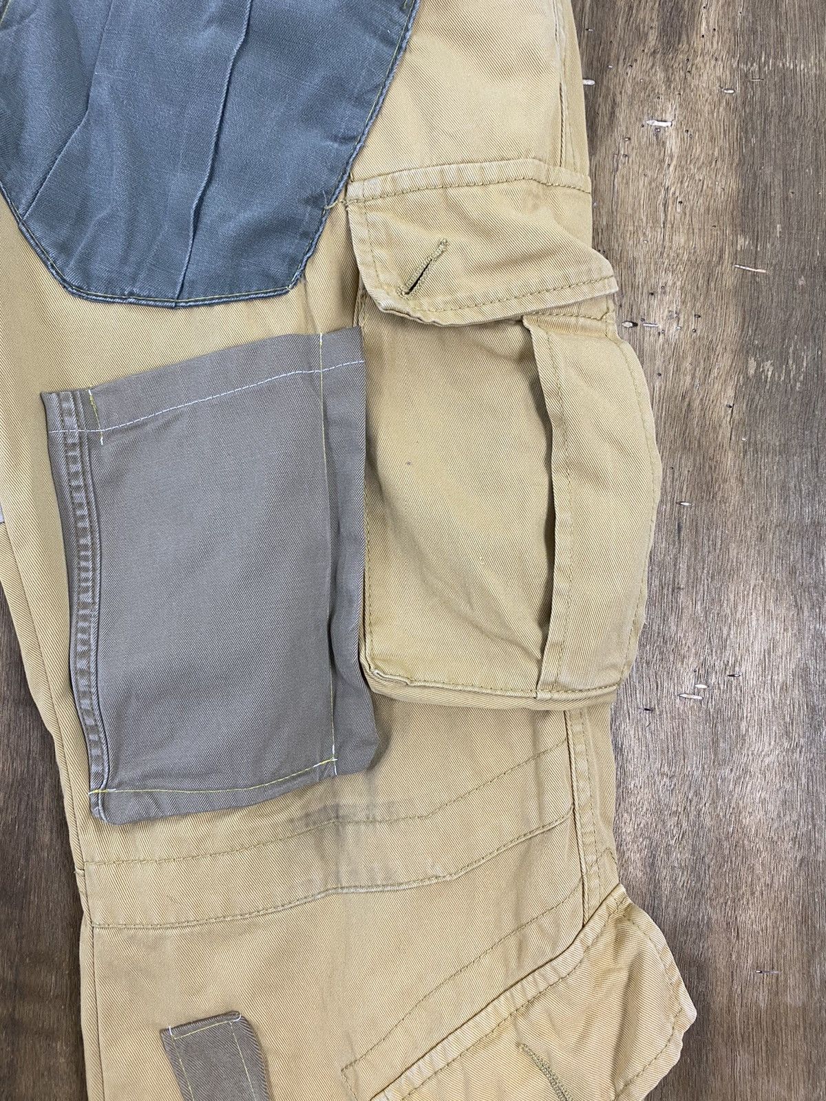 Japanese Brand DL Matchstick Reconstructed Patchwork Cargo Pants #W1779DL Size US 35 - 9 Thumbnail