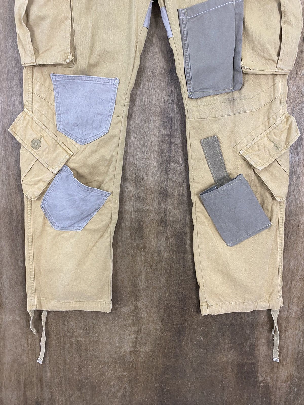 Japanese Brand DL Matchstick Reconstructed Patchwork Cargo Pants #W1779DL Size US 35 - 3 Thumbnail