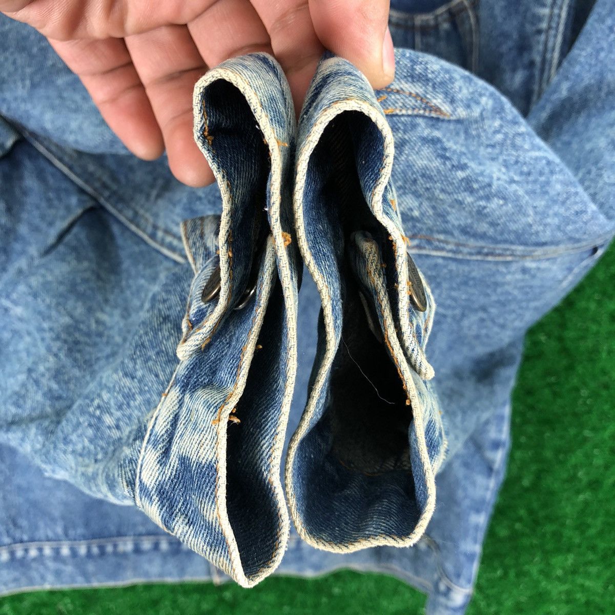 Japanese Brand Vintage 90's Denim Jacket Nice Design by Gaz & Electricite Size US L / EU 52-54 / 3 - 12 Thumbnail