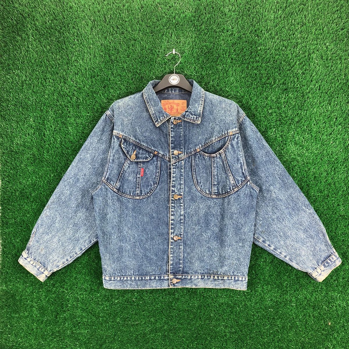 Japanese Brand Vintage 90's Denim Jacket Nice Design by Gaz & Electricite Size US L / EU 52-54 / 3 - 1 Thumbnail