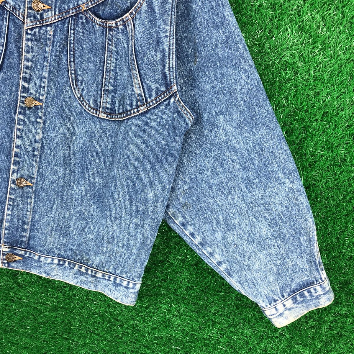 Japanese Brand Vintage 90's Denim Jacket Nice Design by Gaz & Electricite Size US L / EU 52-54 / 3 - 3 Thumbnail