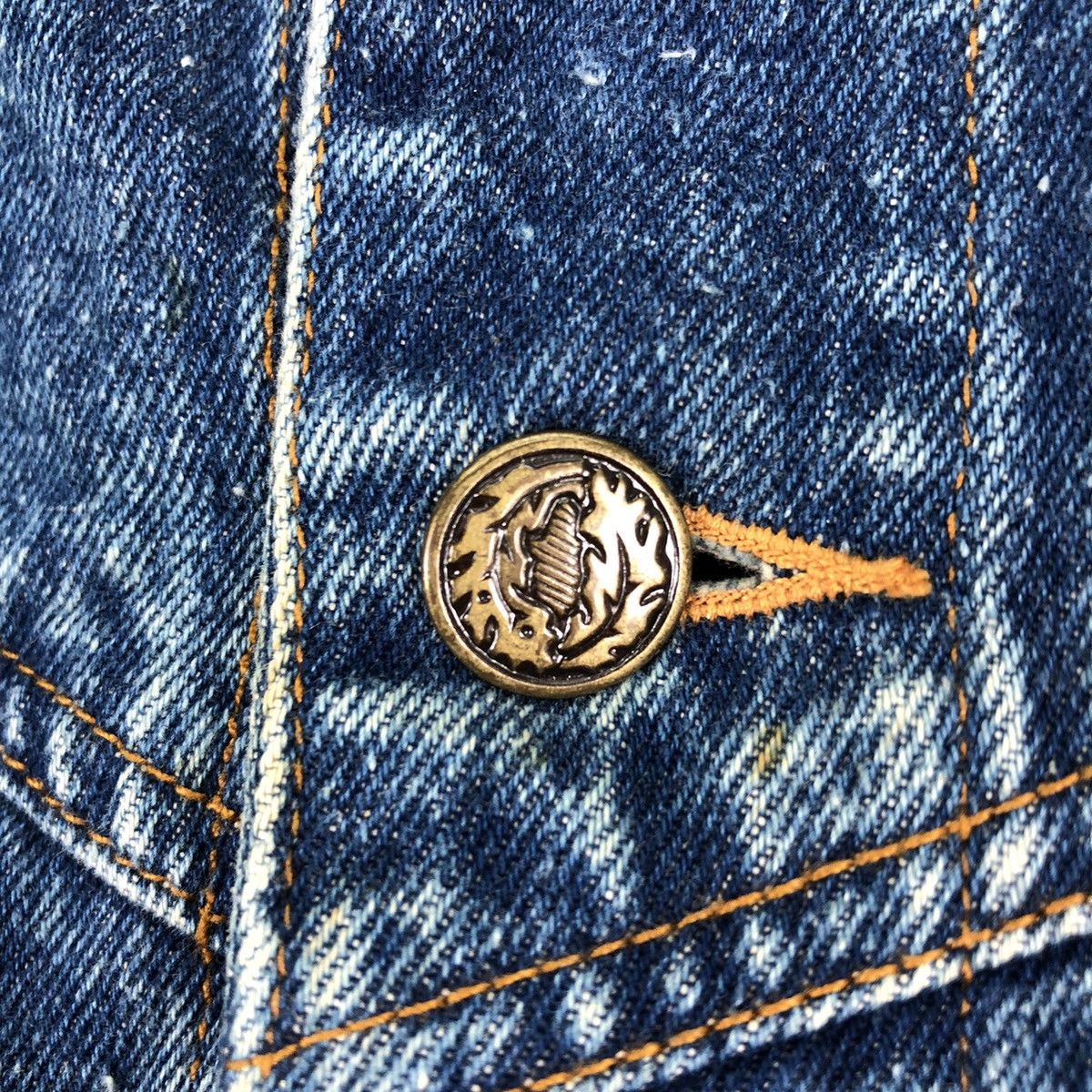 Japanese Brand Vintage 90's Denim Jacket Nice Design by Gaz & Electricite Size US L / EU 52-54 / 3 - 14 Thumbnail