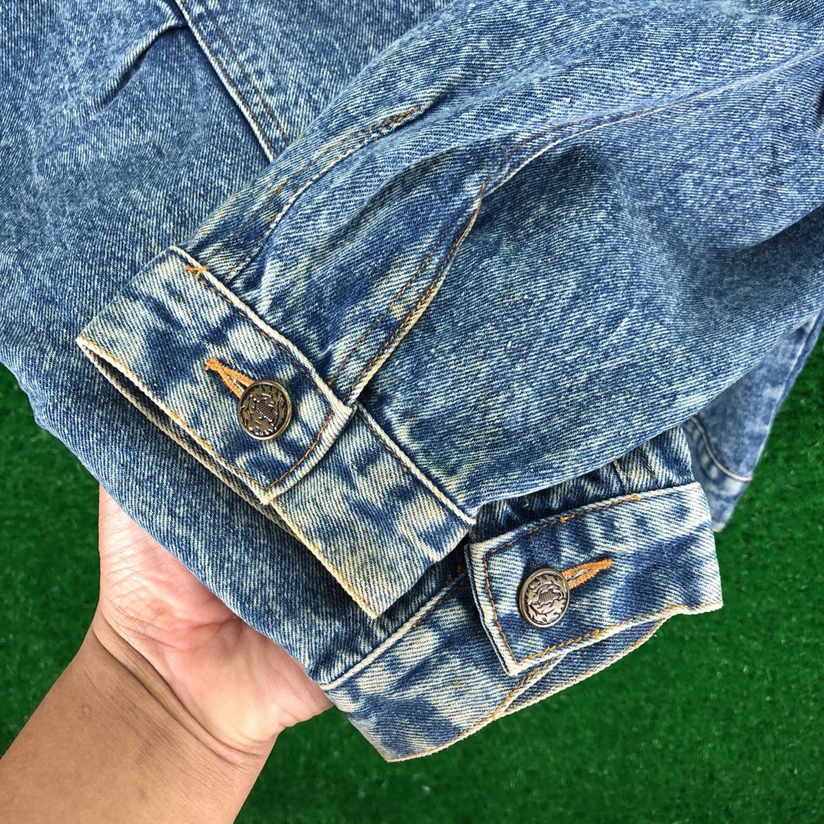 Japanese Brand Vintage 90's Denim Jacket Nice Design by Gaz & Electricite Size US L / EU 52-54 / 3 - 13 Thumbnail