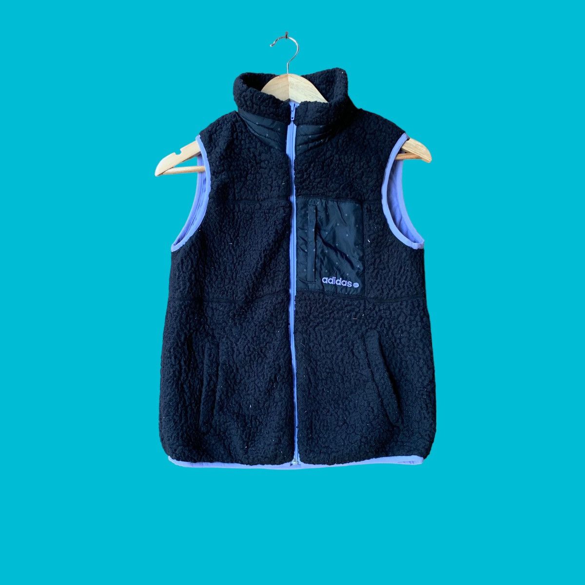 Adidas × Vintage Vtg Adidas vest fleece jacket Size S / US 4 / IT 40 - 1 Thumbnail