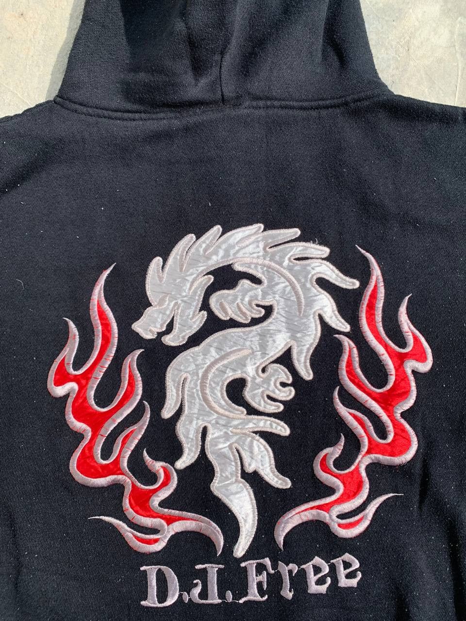 Japanese Brand Vintage Dragon & Flames Motive Embroidered Boxy Hoodie Size US L / EU 52-54 / 3 - 3 Thumbnail