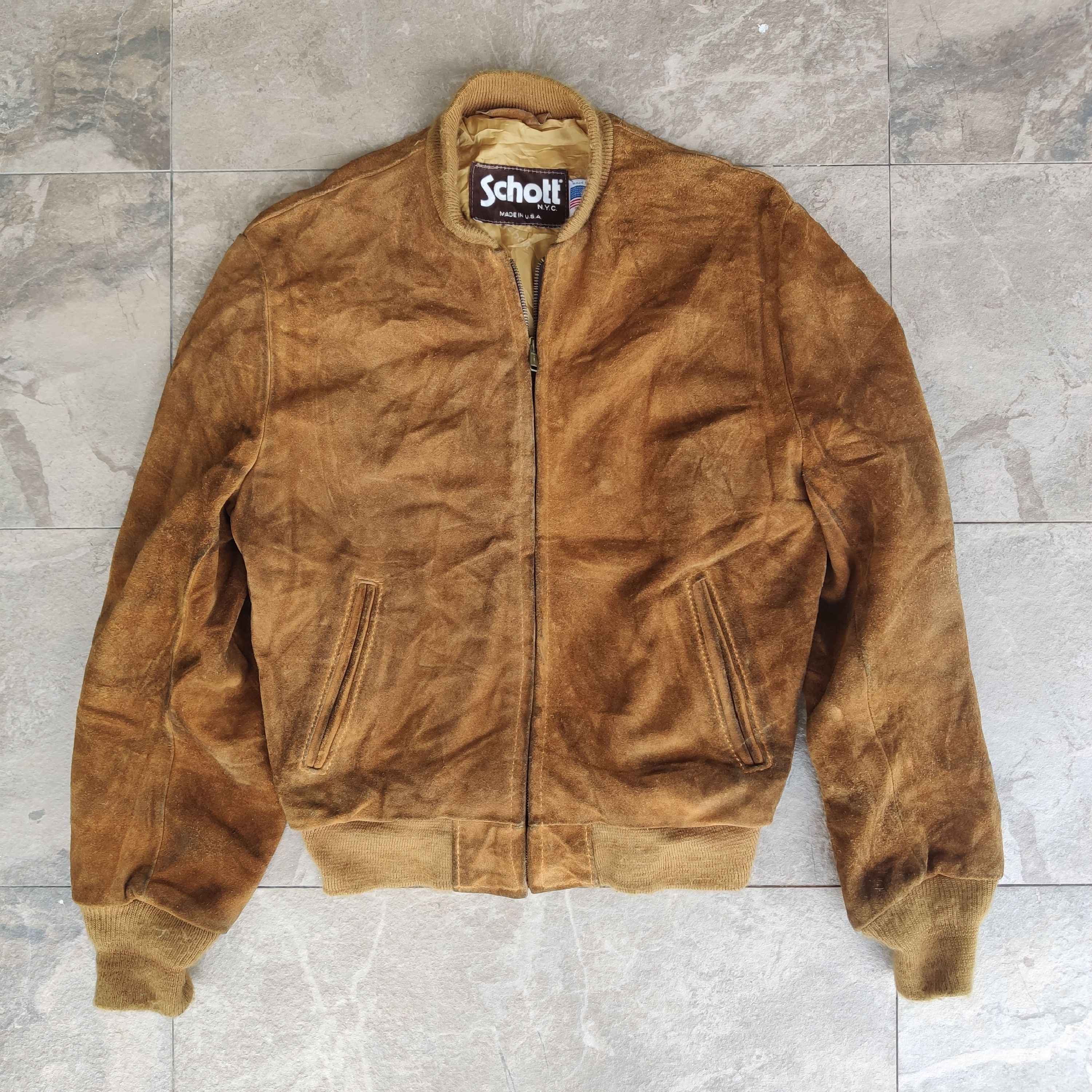 80s 'irene Hill' Tan Suede Leather Bomber Jacket / 