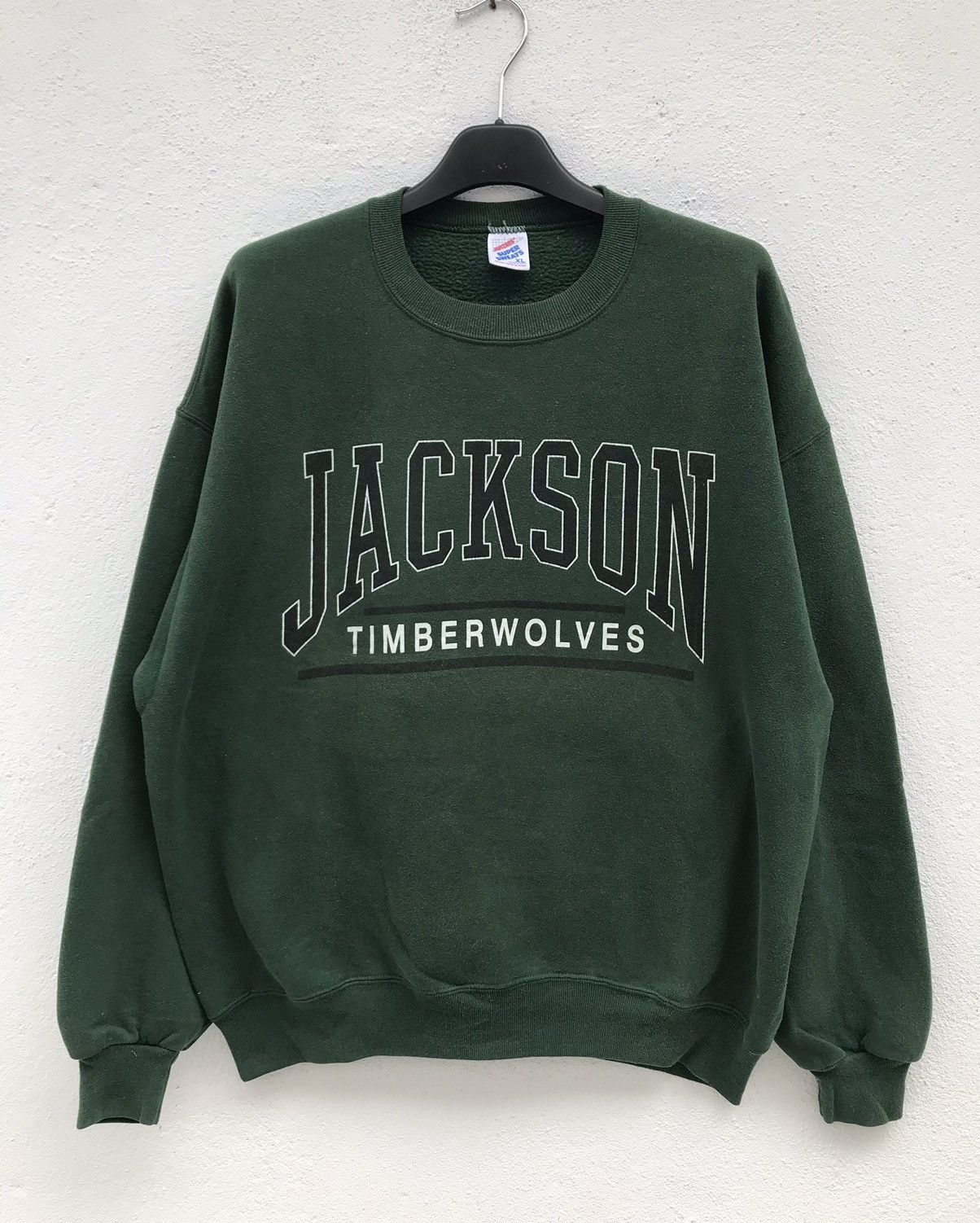 Jerzees × Vintage Made In Usa Vintage Jackson Timberwolves Sweatshirt Size US XL / EU 56 / 4 - 1 Thumbnail