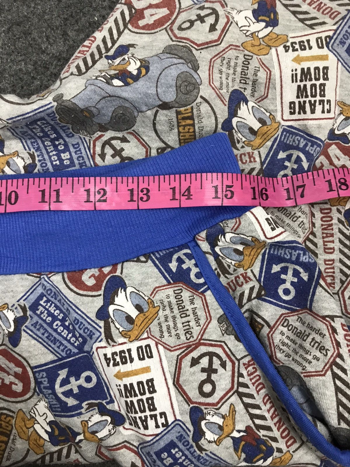 Anime Vtg Disney Donald Duck Sleeping Pant Full All Over Printed Size 31" - 6 Thumbnail