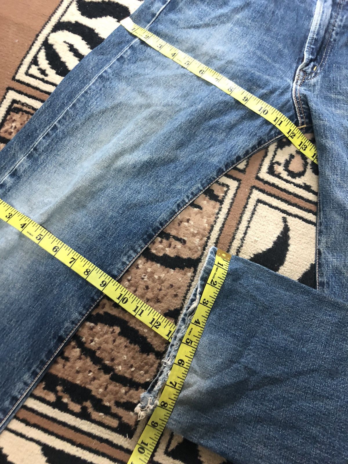 Edwin × Vintage VINTAGE SELVEDGE EDWIN 505x BLUE WASH DISTRESSED DENIM Size US 28 / EU 44 - 17 Thumbnail