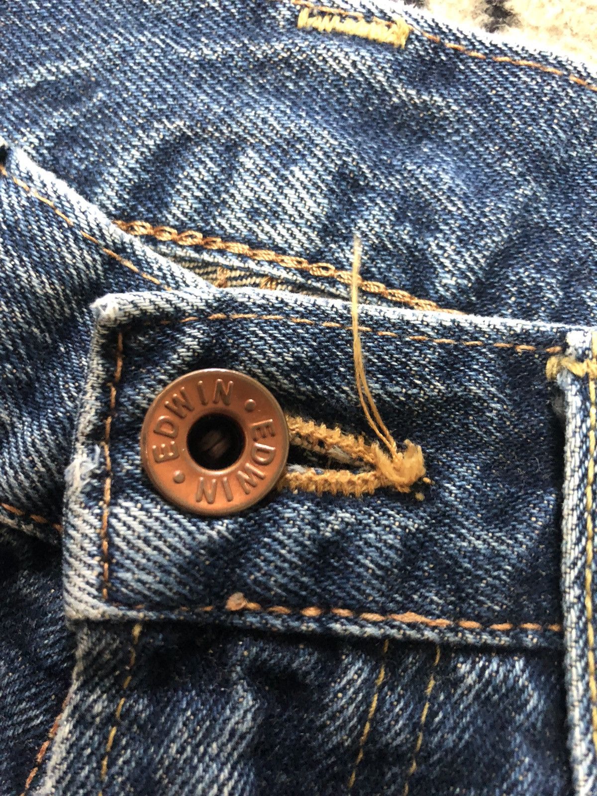 Edwin × Vintage VINTAGE SELVEDGE EDWIN 505x BLUE WASH DISTRESSED DENIM Size US 28 / EU 44 - 5 Thumbnail
