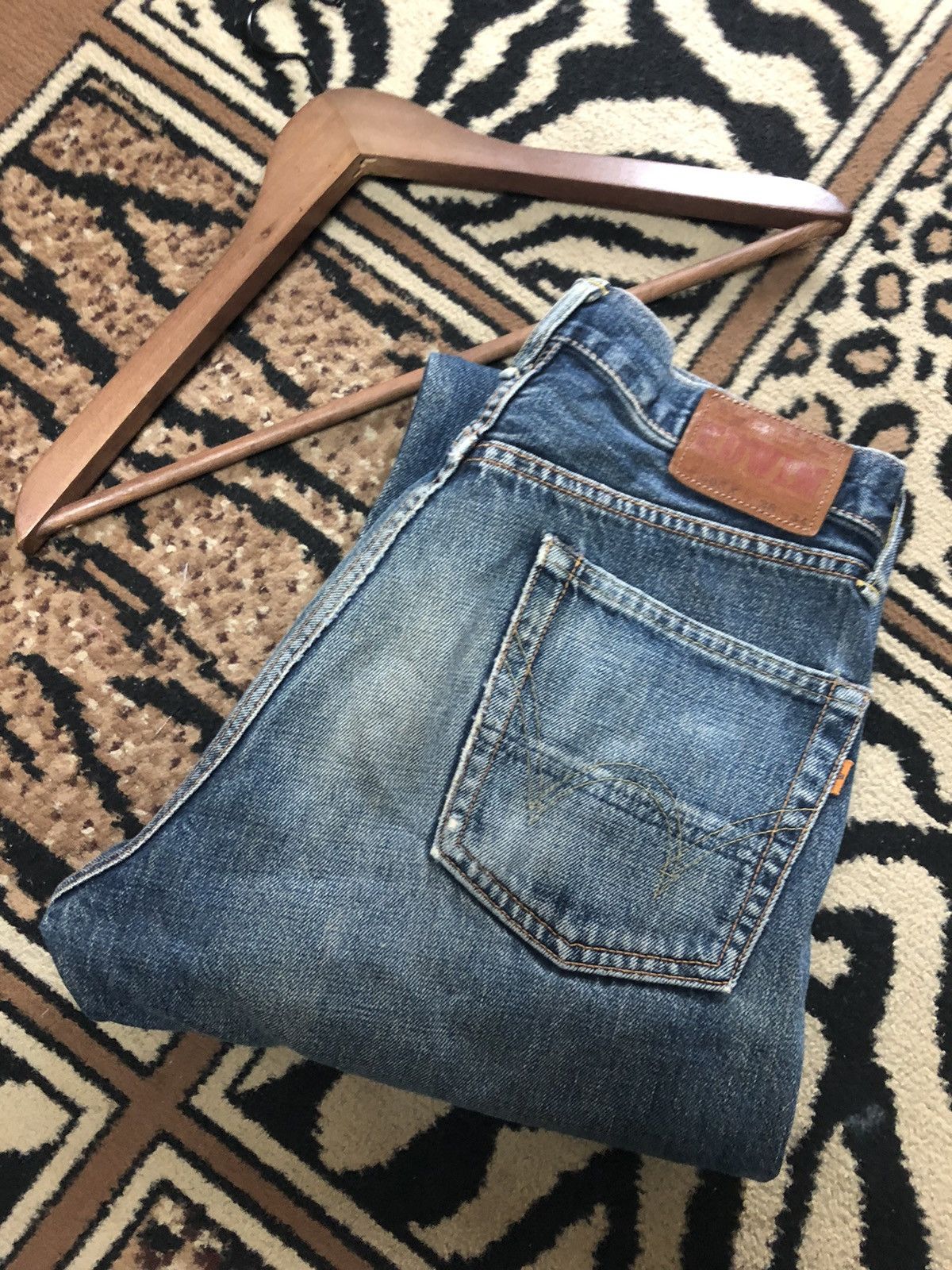 Edwin × Vintage VINTAGE SELVEDGE EDWIN 505x BLUE WASH DISTRESSED DENIM Size US 28 / EU 44 - 18 Thumbnail