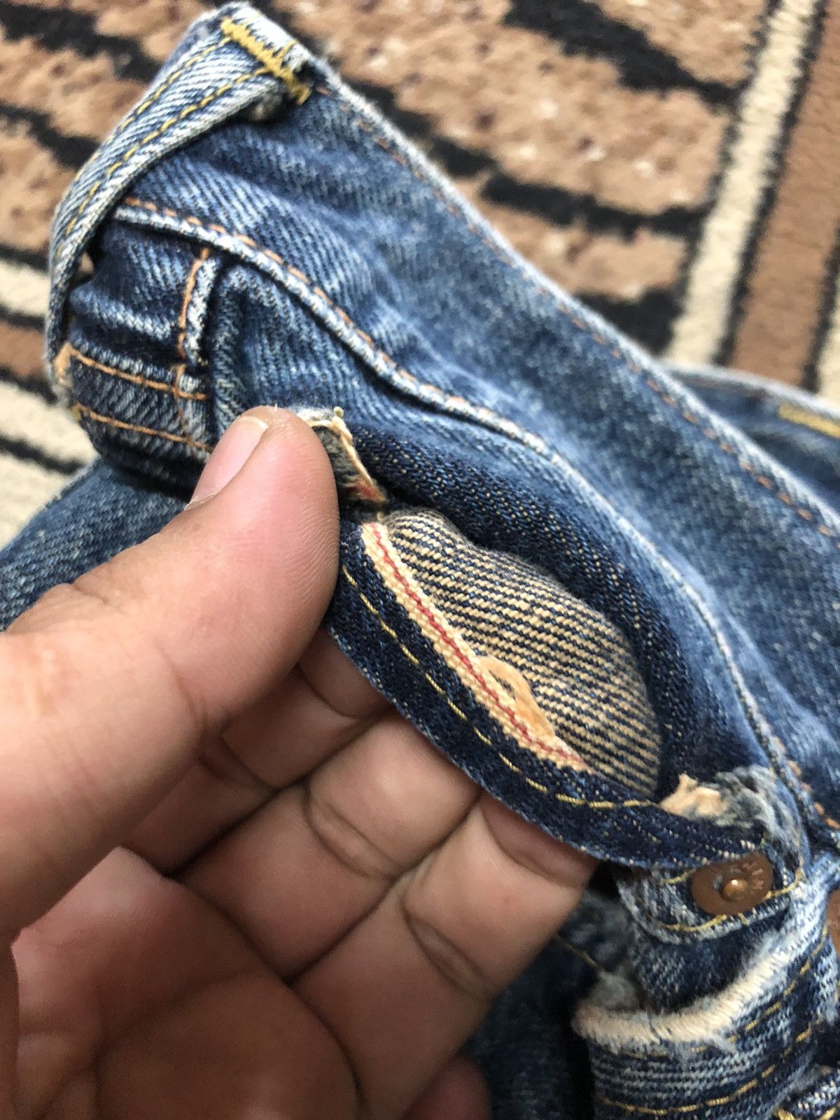 Edwin × Vintage VINTAGE SELVEDGE EDWIN 505x BLUE WASH DISTRESSED DENIM Size US 28 / EU 44 - 4 Thumbnail