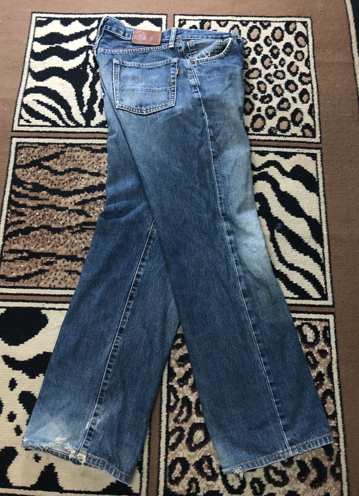 Edwin × Vintage VINTAGE SELVEDGE EDWIN 505x BLUE WASH DISTRESSED DENIM Size US 28 / EU 44 - 14 Thumbnail