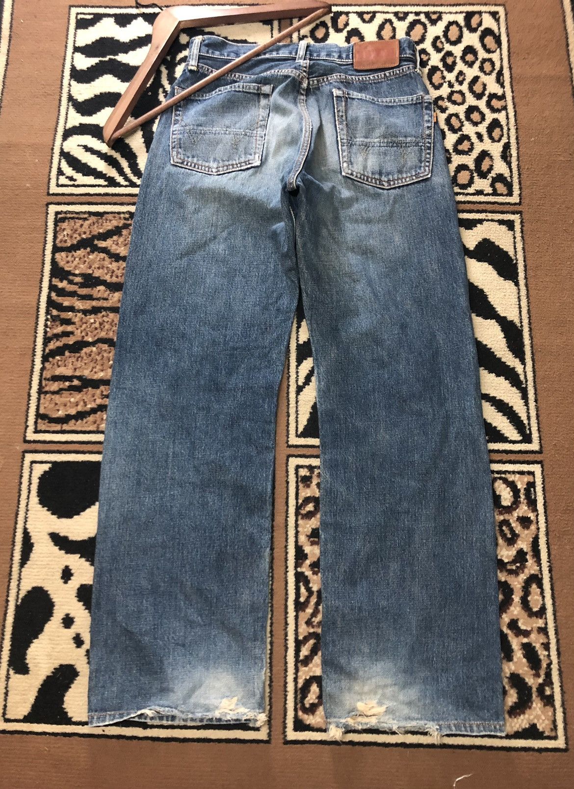 Edwin × Vintage VINTAGE SELVEDGE EDWIN 505x BLUE WASH DISTRESSED DENIM Size US 28 / EU 44 - 9 Thumbnail
