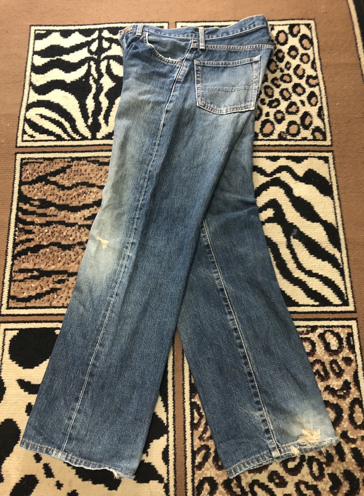 Edwin × Vintage VINTAGE SELVEDGE EDWIN 505x BLUE WASH DISTRESSED DENIM Size US 28 / EU 44 - 13 Thumbnail