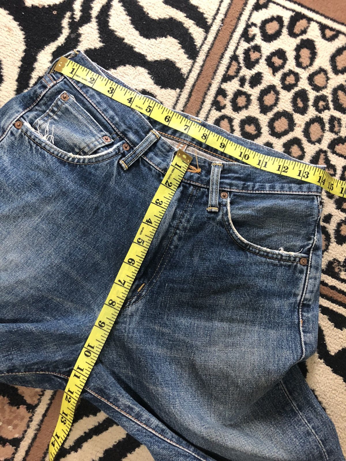 Edwin × Vintage VINTAGE SELVEDGE EDWIN 505x BLUE WASH DISTRESSED DENIM Size US 28 / EU 44 - 15 Thumbnail