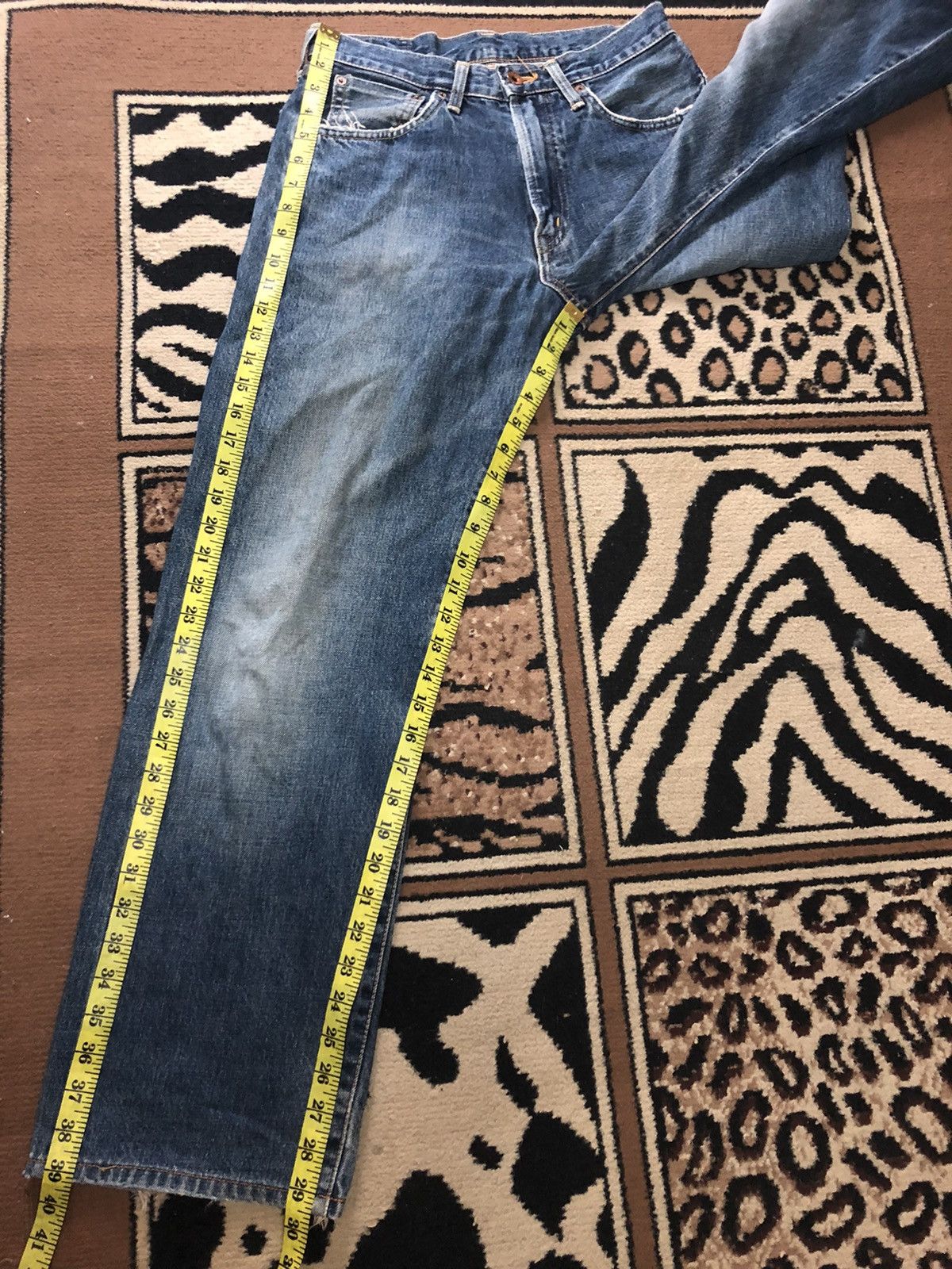 Edwin × Vintage VINTAGE SELVEDGE EDWIN 505x BLUE WASH DISTRESSED DENIM Size US 28 / EU 44 - 16 Thumbnail