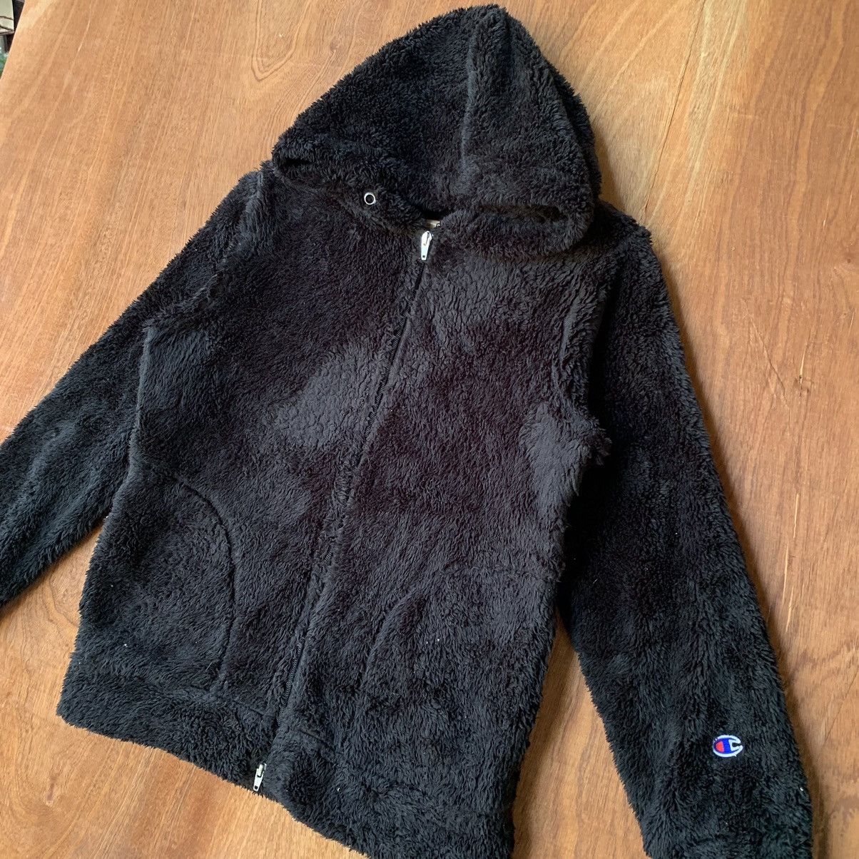 Champion × Vintage Vintage Champion fleece jacket hooded Size US L / EU 52-54 / 3 - 4 Thumbnail