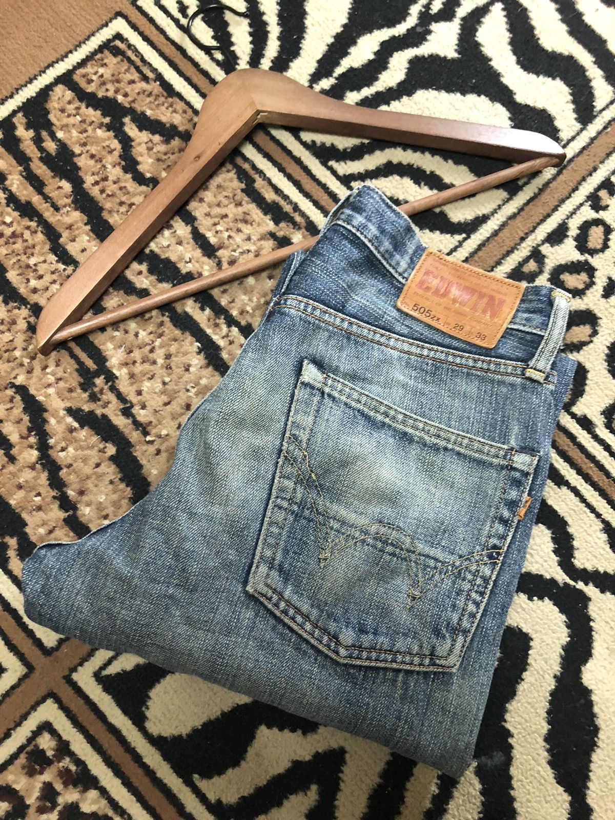 Edwin × Vintage VINTAGE SELVEDGE EDWIN 505zx DISTRESSED DENIM Size US 30 / EU 46 - 18 Thumbnail