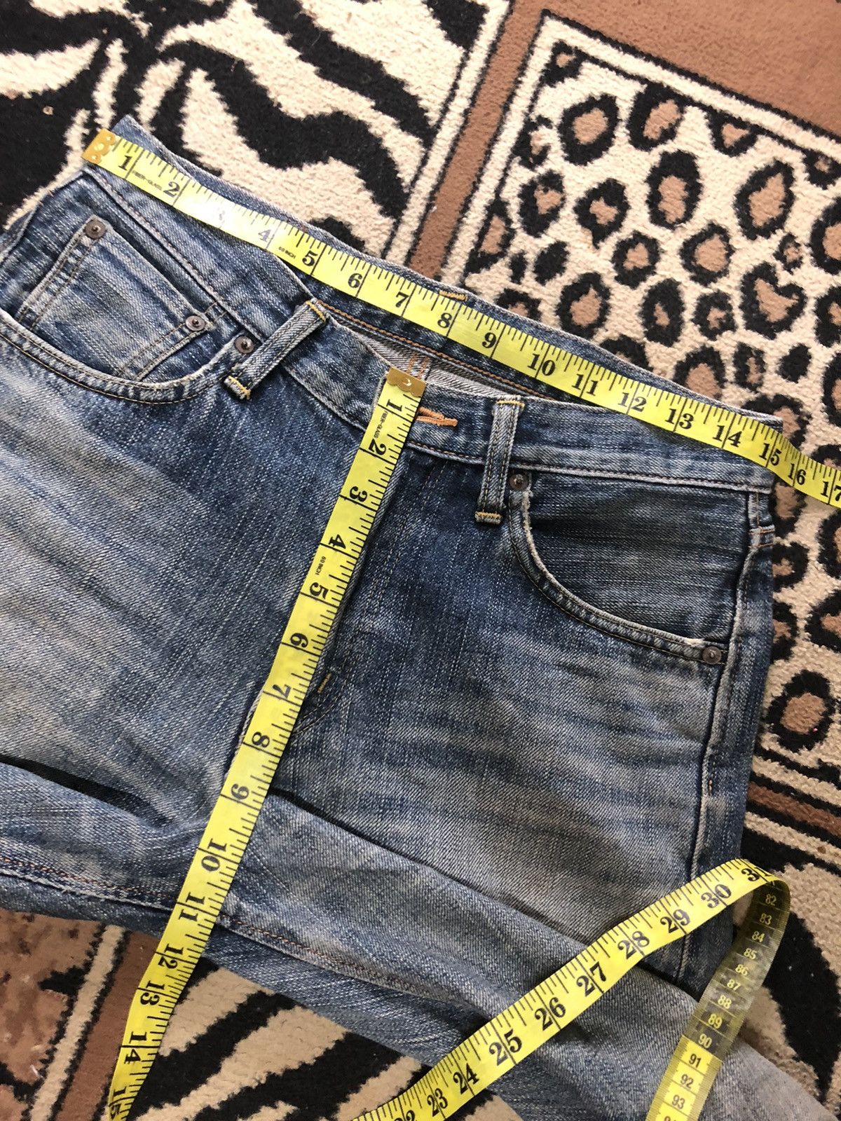 Edwin × Vintage VINTAGE SELVEDGE EDWIN 505zx DISTRESSED DENIM Size US 30 / EU 46 - 15 Thumbnail