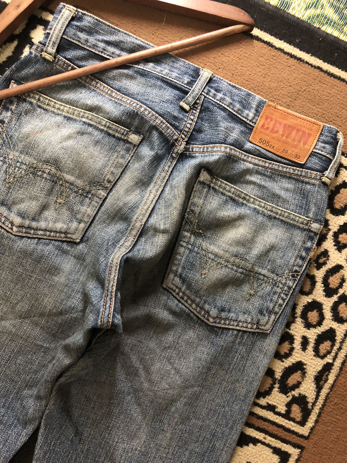 Edwin × Vintage VINTAGE SELVEDGE EDWIN 505zx DISTRESSED DENIM Size US 30 / EU 46 - 10 Thumbnail