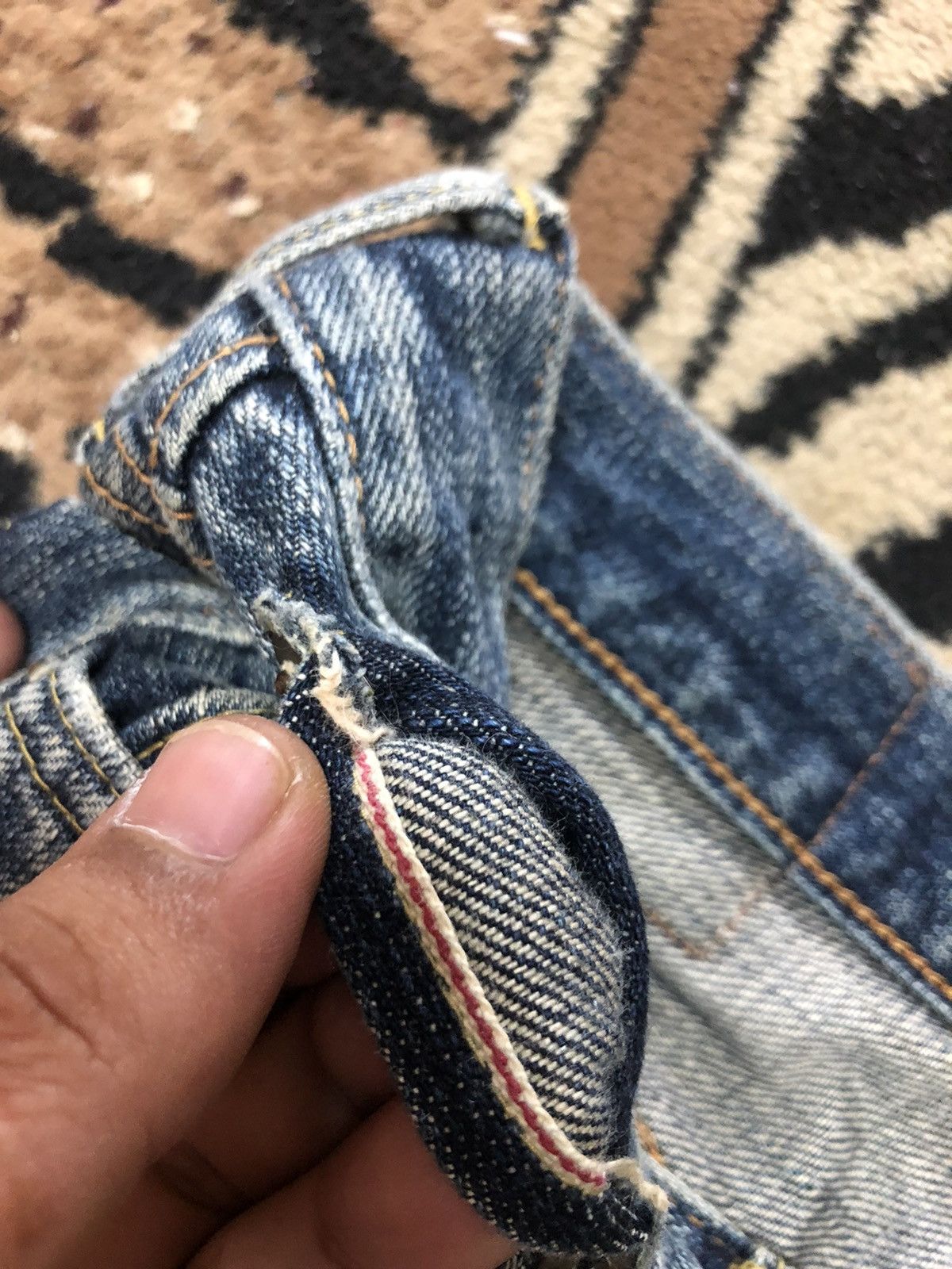 Edwin × Vintage VINTAGE SELVEDGE EDWIN 505zx DISTRESSED DENIM Size US 30 / EU 46 - 4 Thumbnail