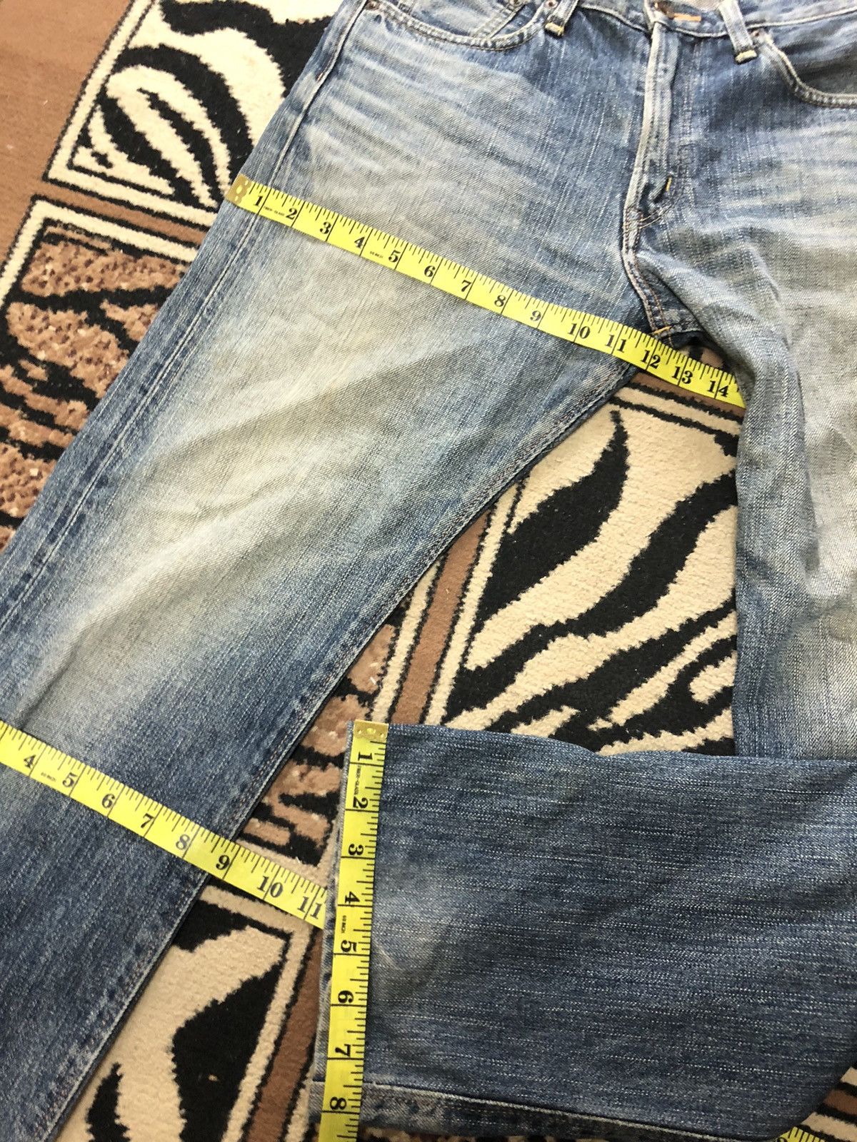 Edwin × Vintage VINTAGE SELVEDGE EDWIN 505zx DISTRESSED DENIM Size US 30 / EU 46 - 17 Thumbnail