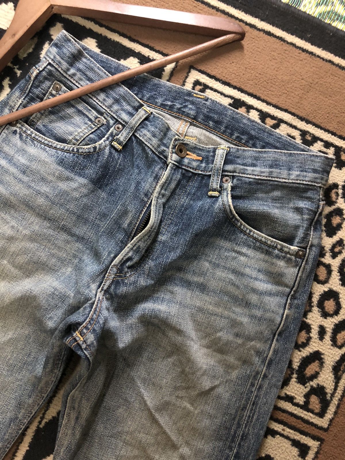 Edwin × Vintage VINTAGE SELVEDGE EDWIN 505zx DISTRESSED DENIM Size US 30 / EU 46 - 2 Thumbnail
