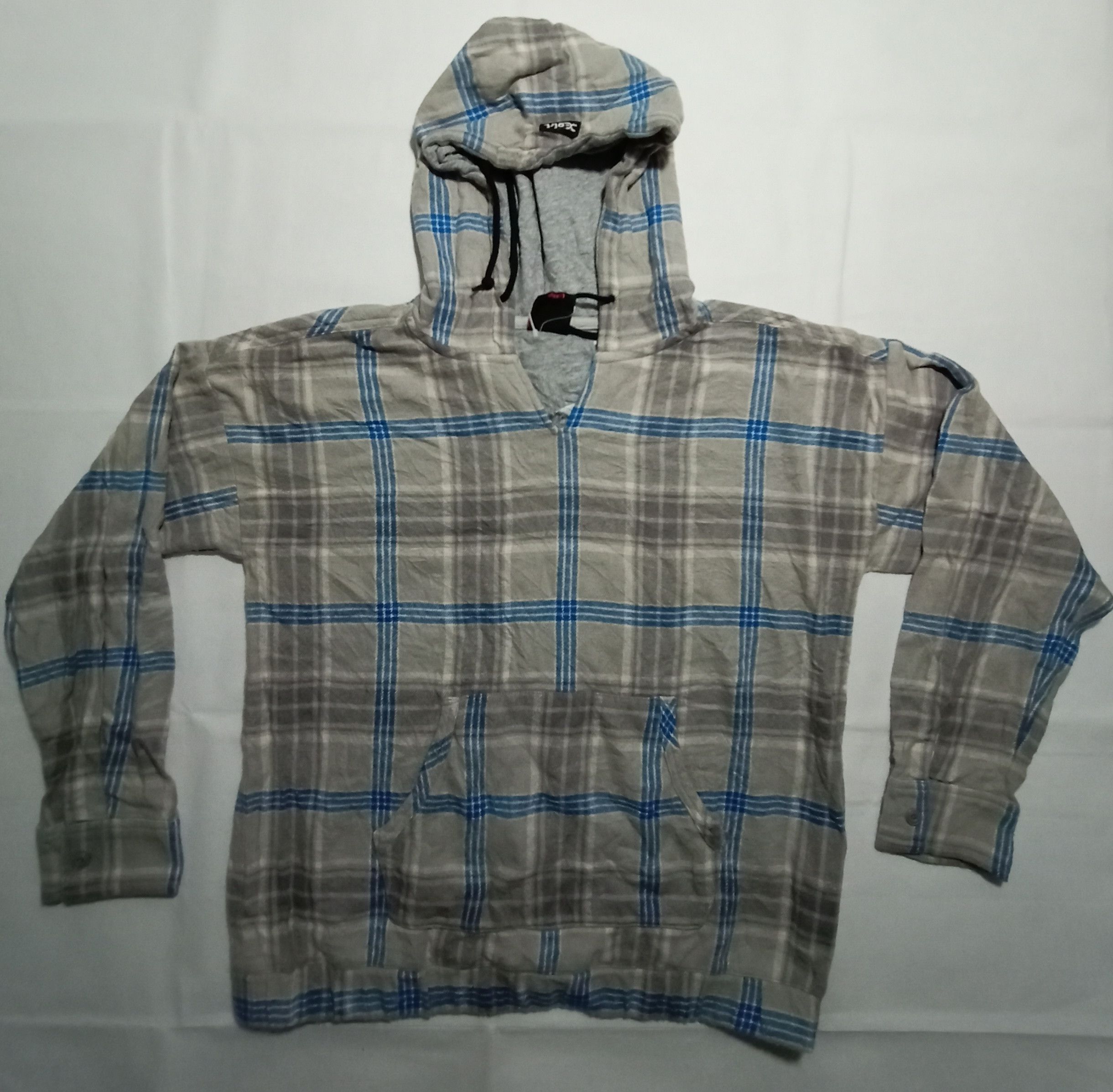 image of X Girl X-Girl Hoodies Tee Plaid Check in Grey, Women's (Size Medium)
